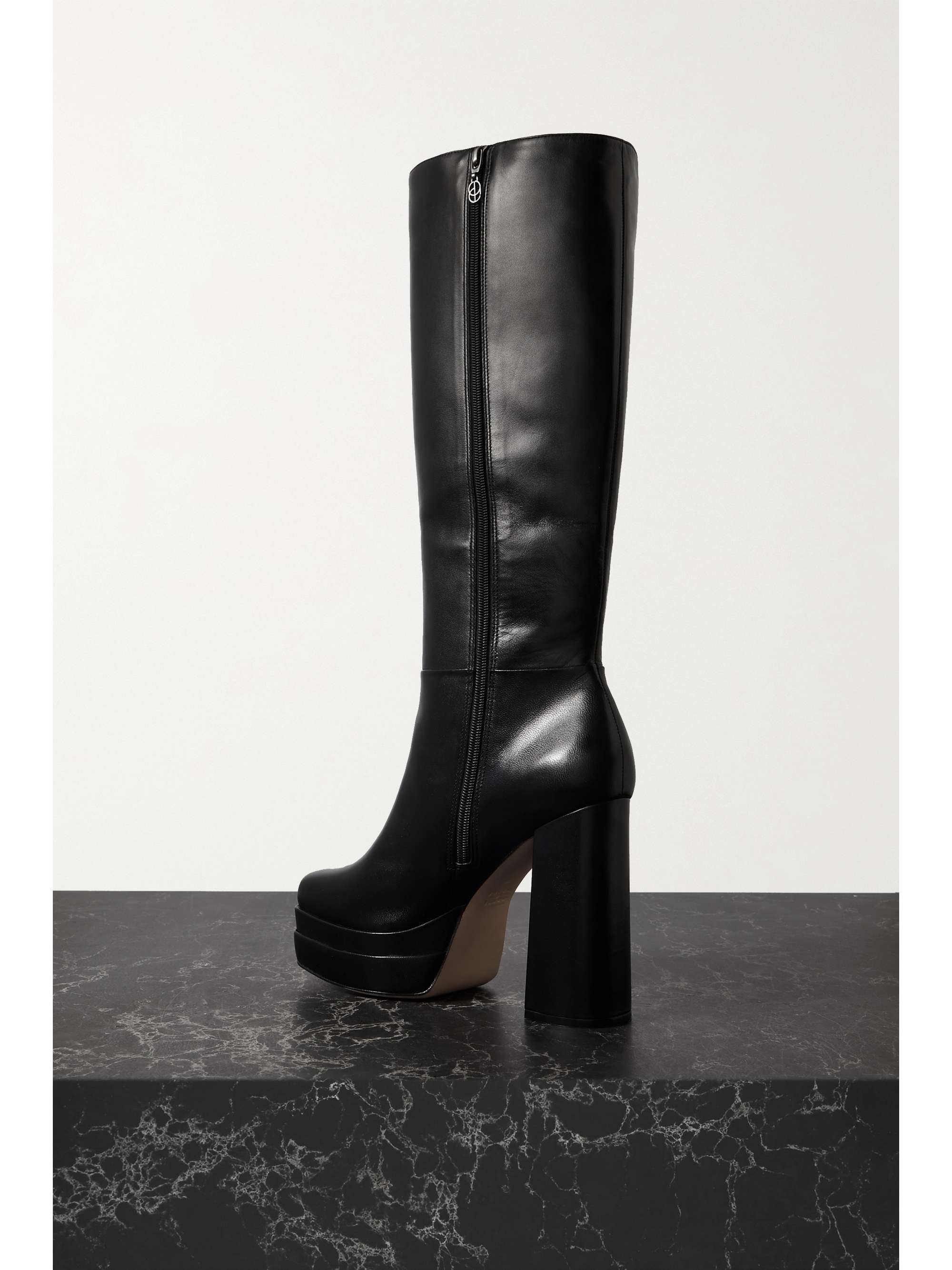 PORTE & PAIRE Leather platform knee boots