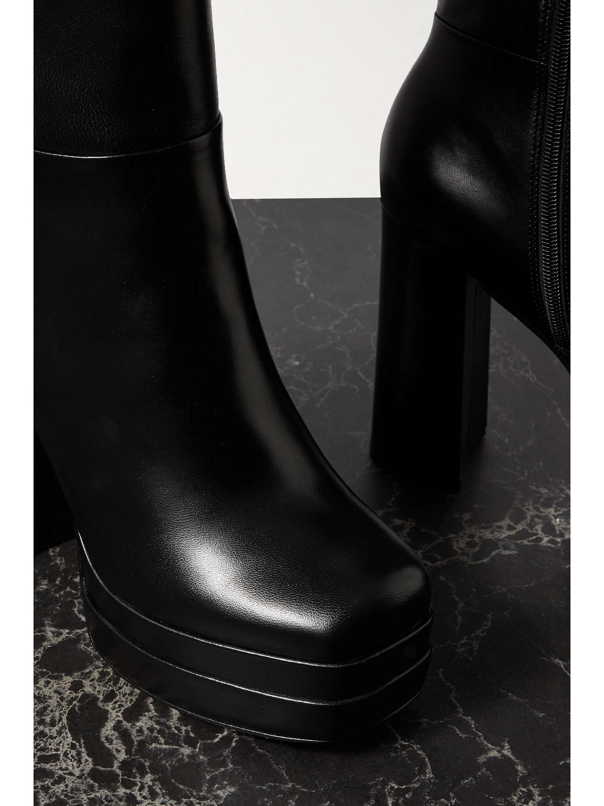 PORTE & PAIRE Leather platform knee boots