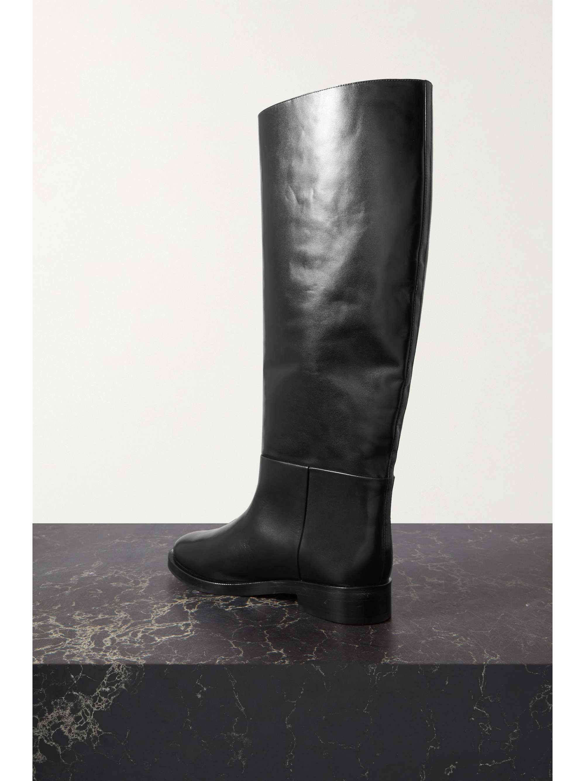 PORTE & PAIRE Glossed-leather knee boots