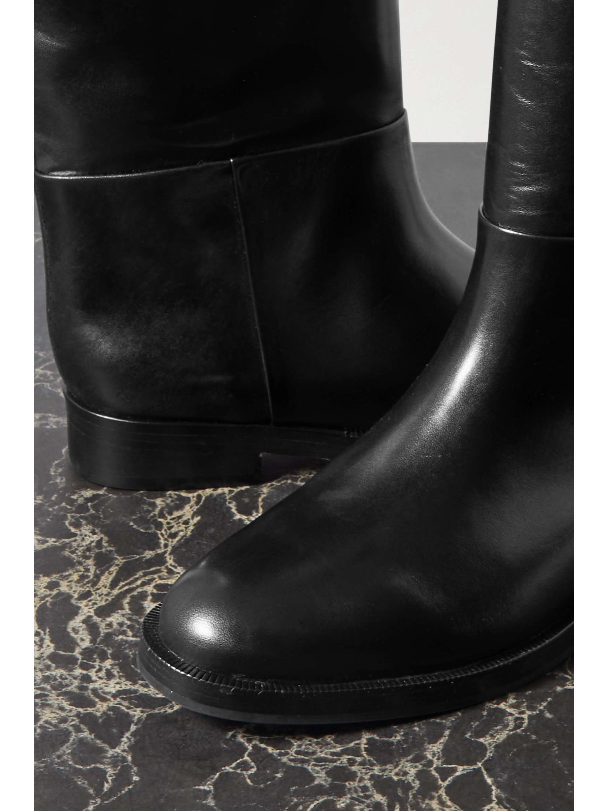 PORTE & PAIRE Glossed-leather knee boots