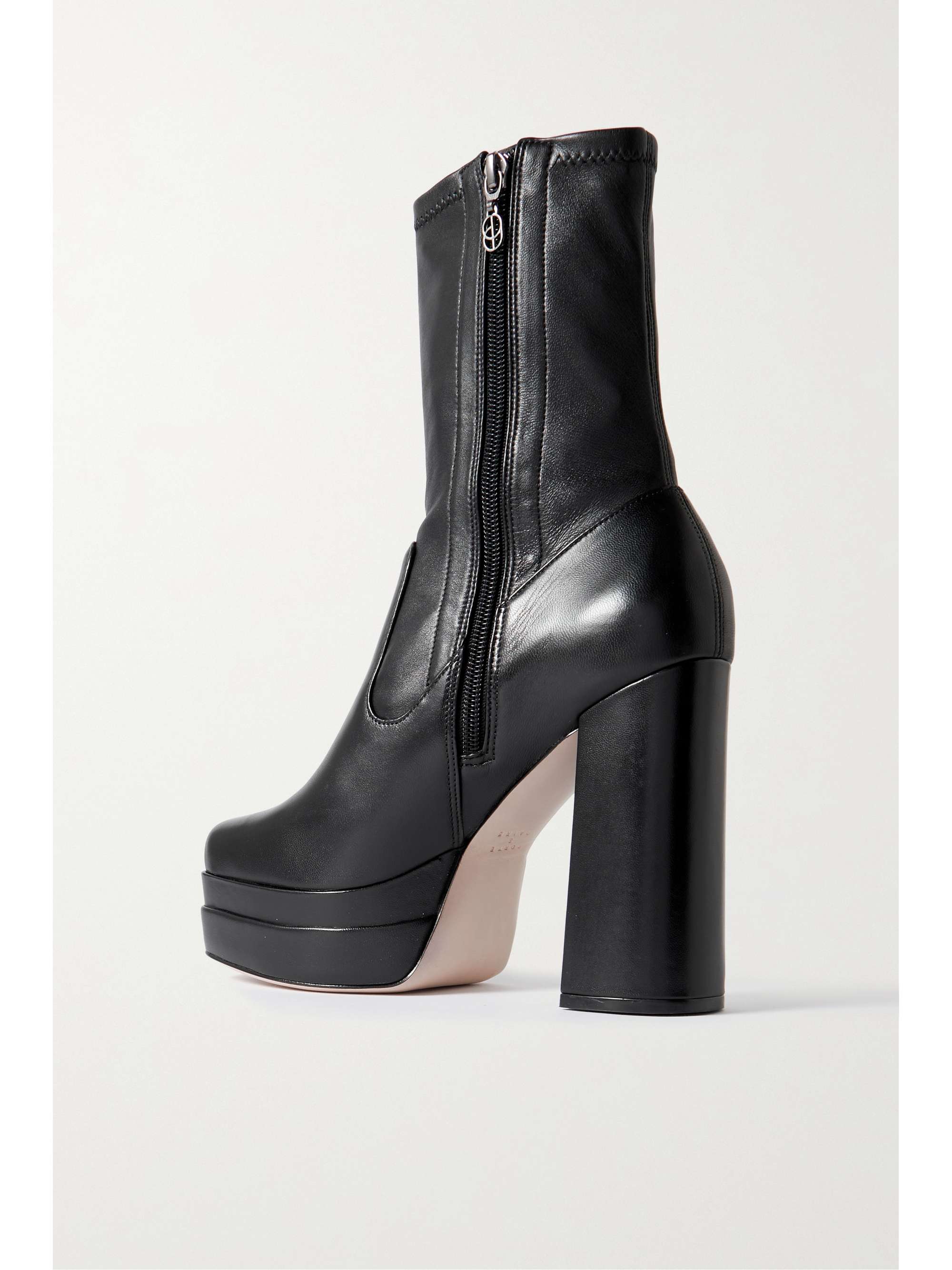 PORTE & PAIRE Leather platform sock boots