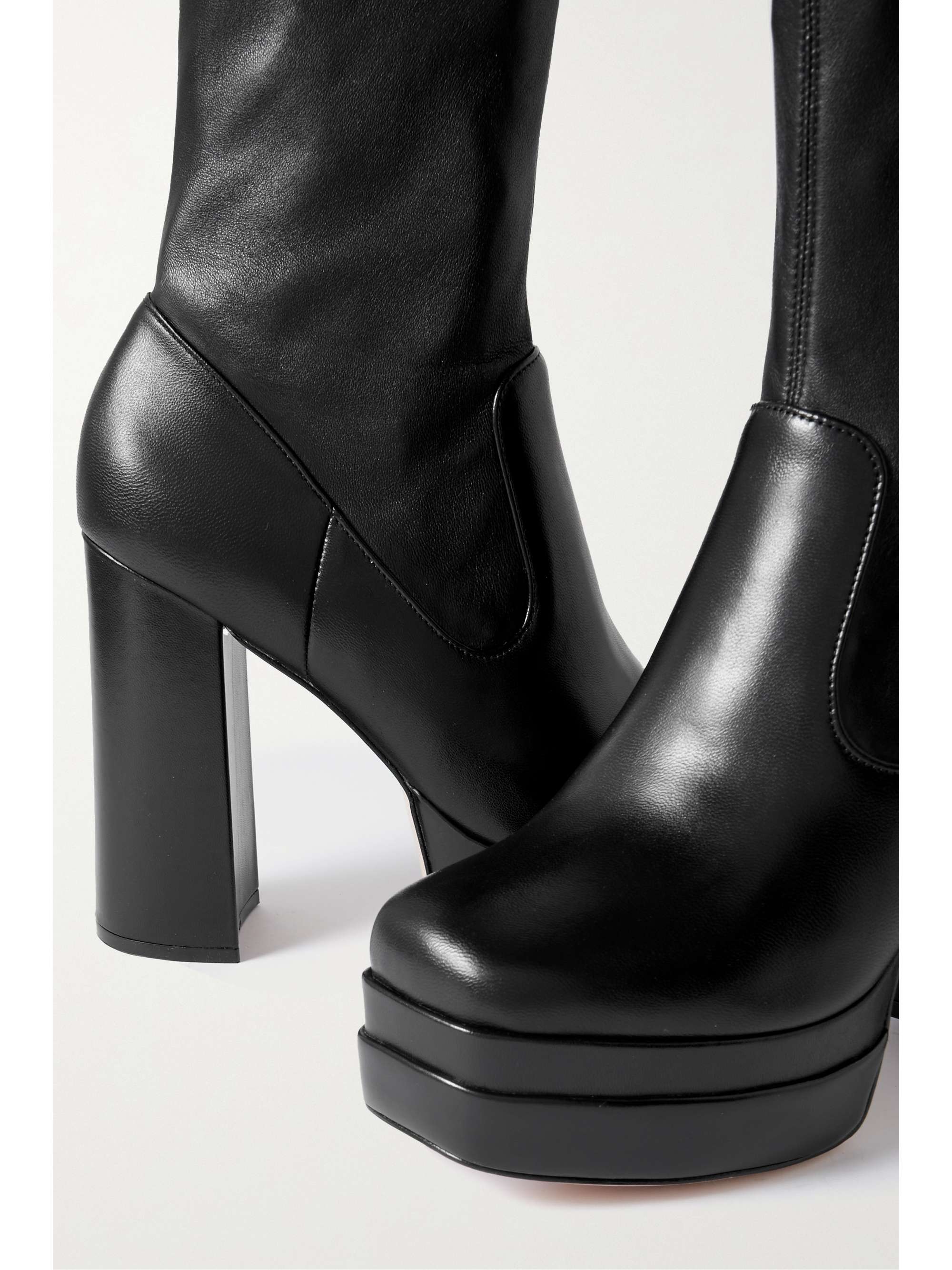 PORTE & PAIRE Leather platform sock boots