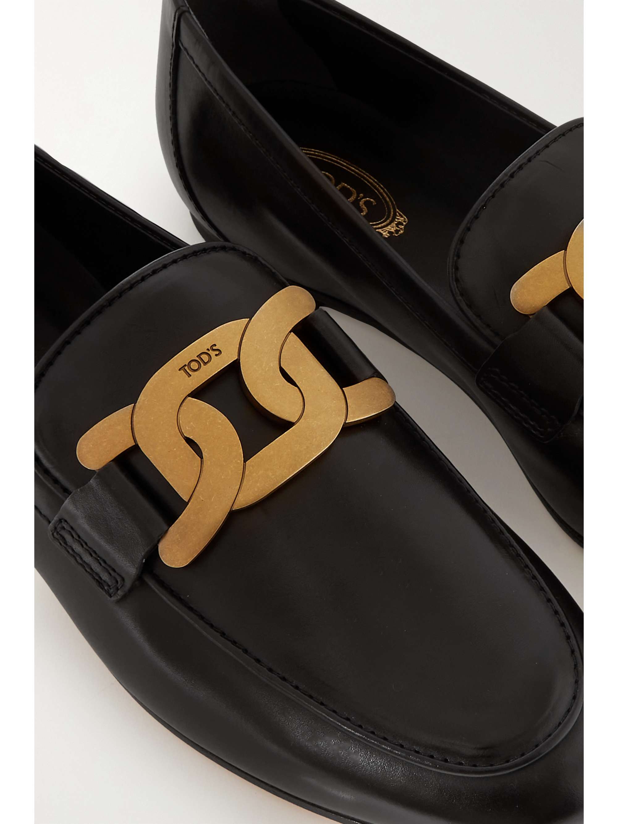 tod's embellished leather loafers