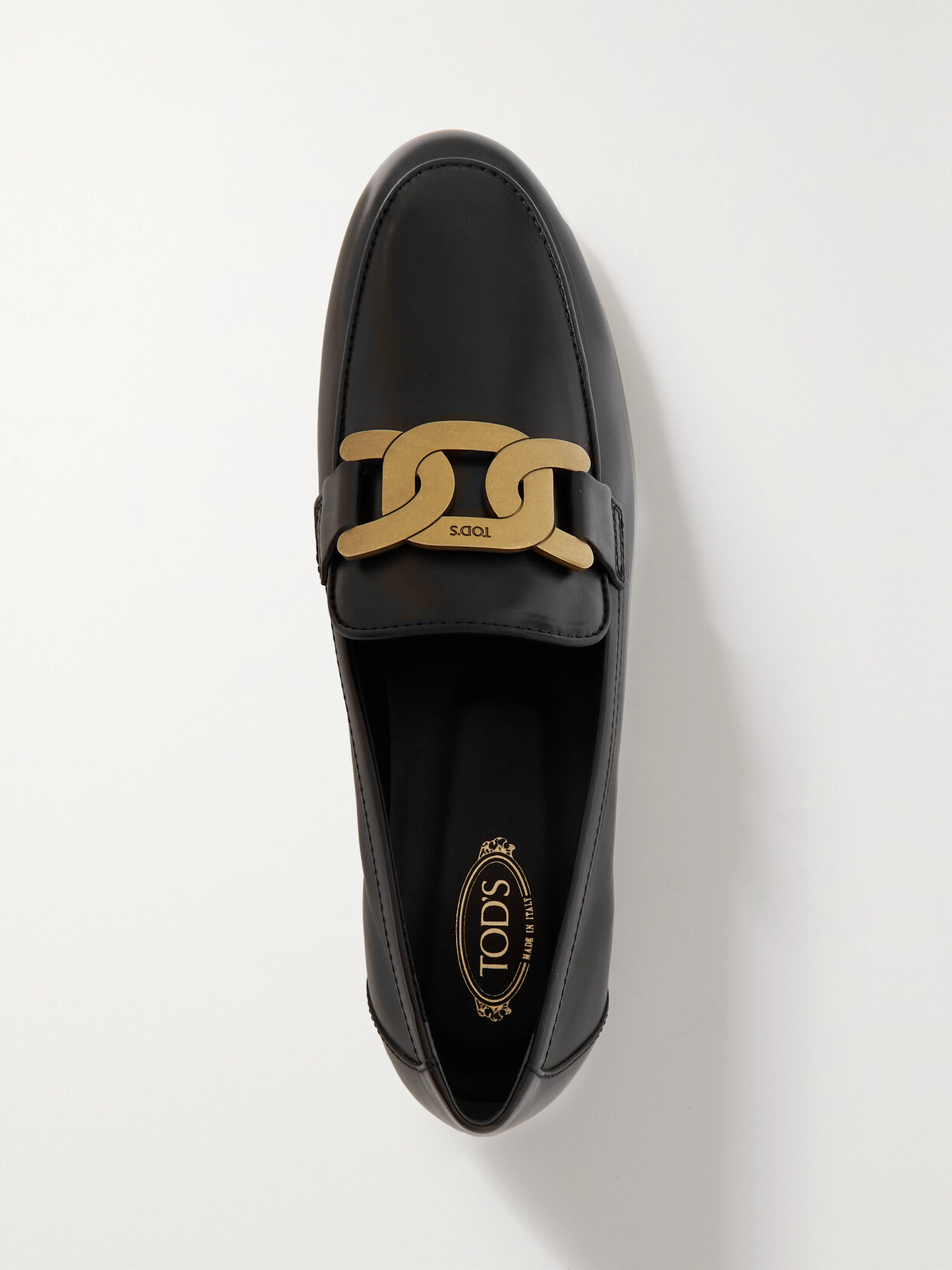 Tod's Embellished Leather Loafers In Black