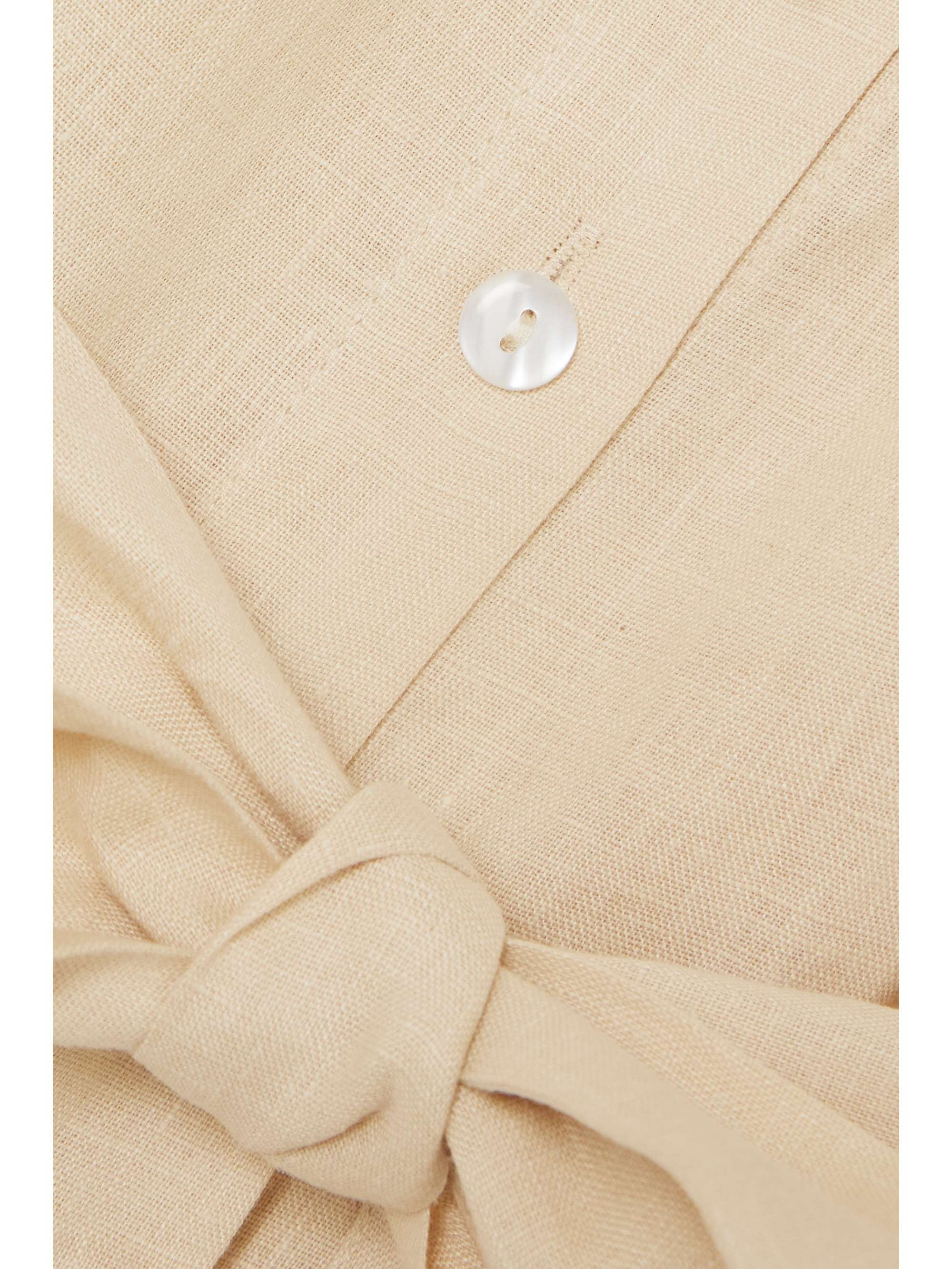 SLEEPER Brigitte Midikleid aus Leinen mit Bindegürtel