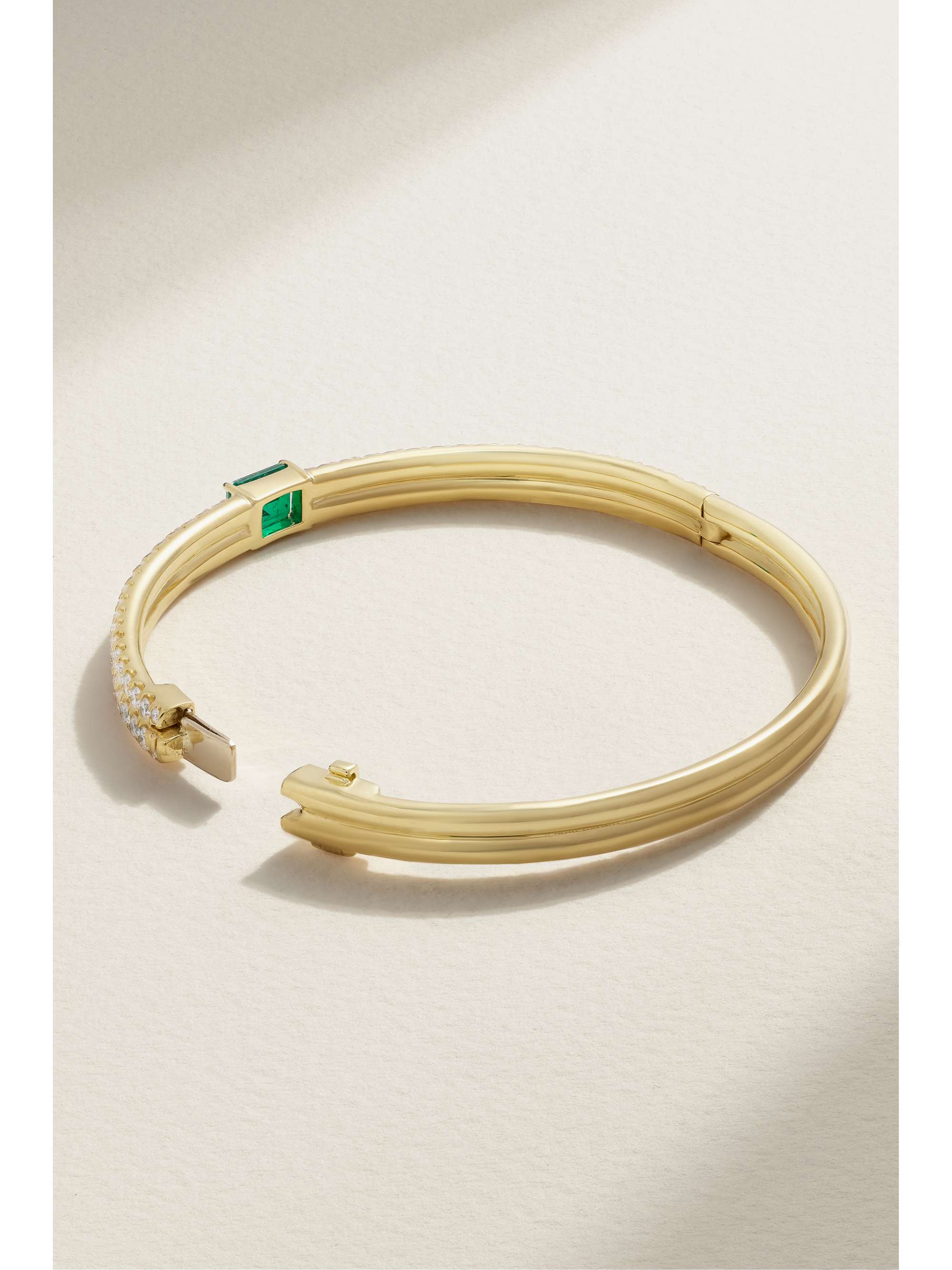 ANITA KO Gia 18-karat gold, diamond and emerald bracelet