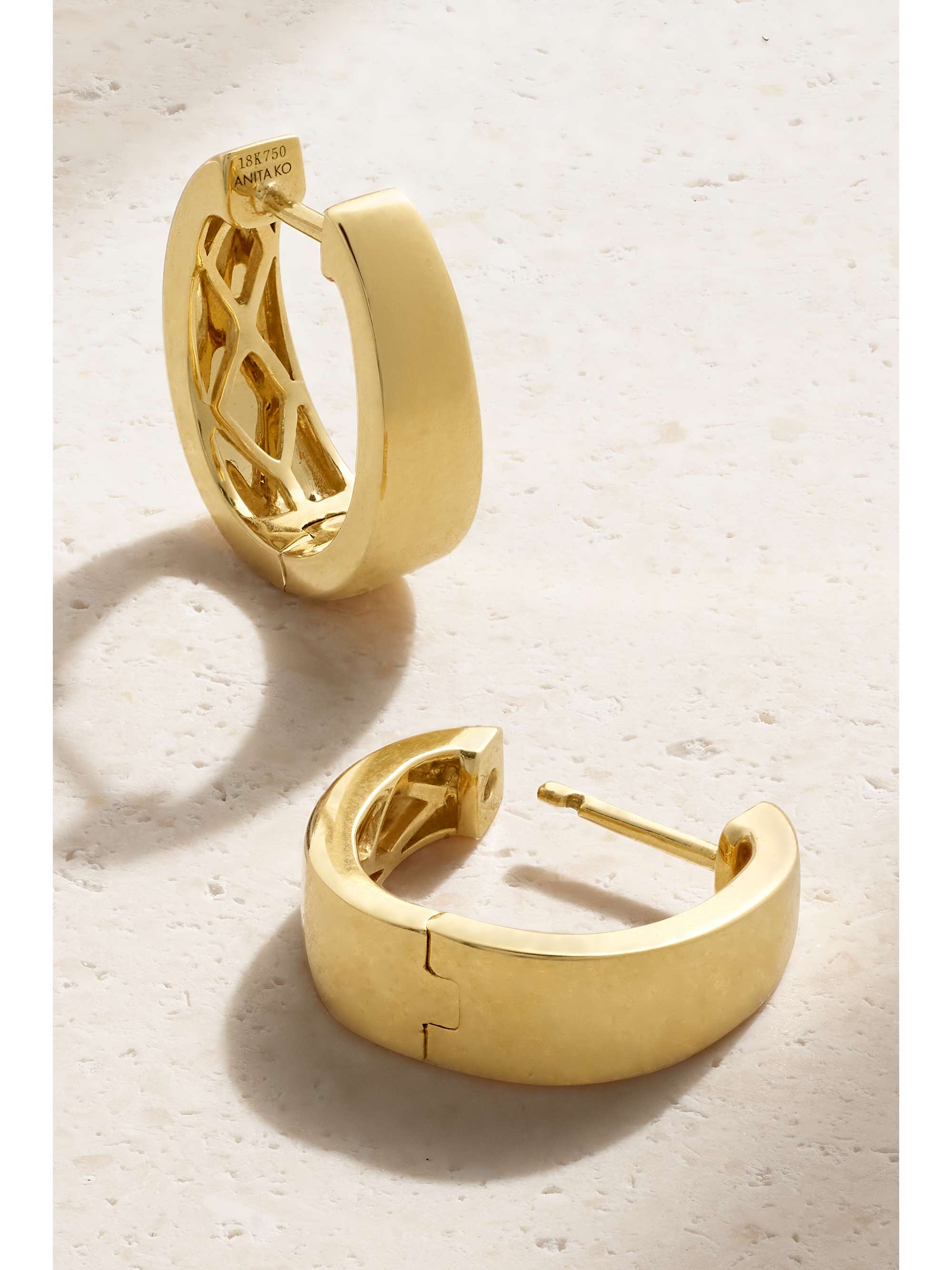 ANITA KO Small Meryl 18-karat rose gold hoop earrings