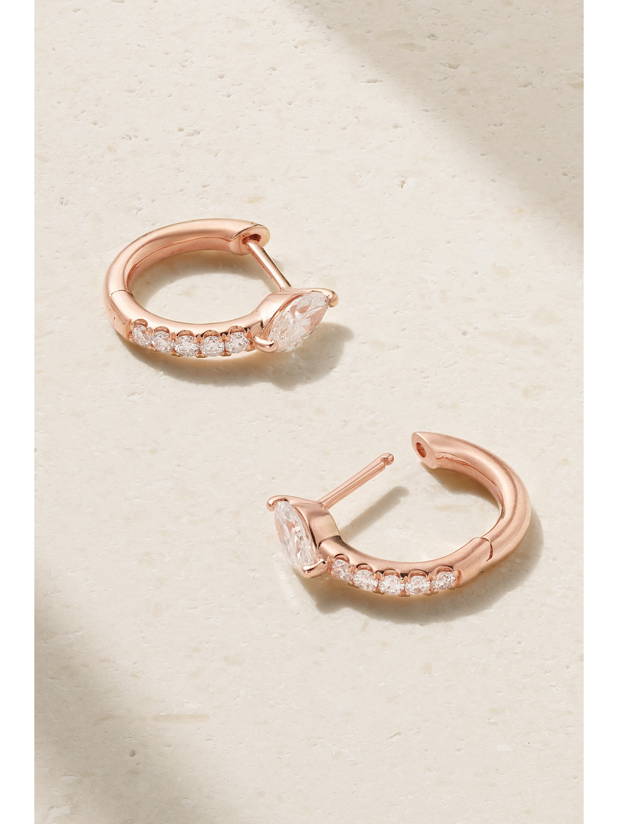 Shop Anita Ko Bobbi 18-karat Rose Gold Diamond Hoop Earrings