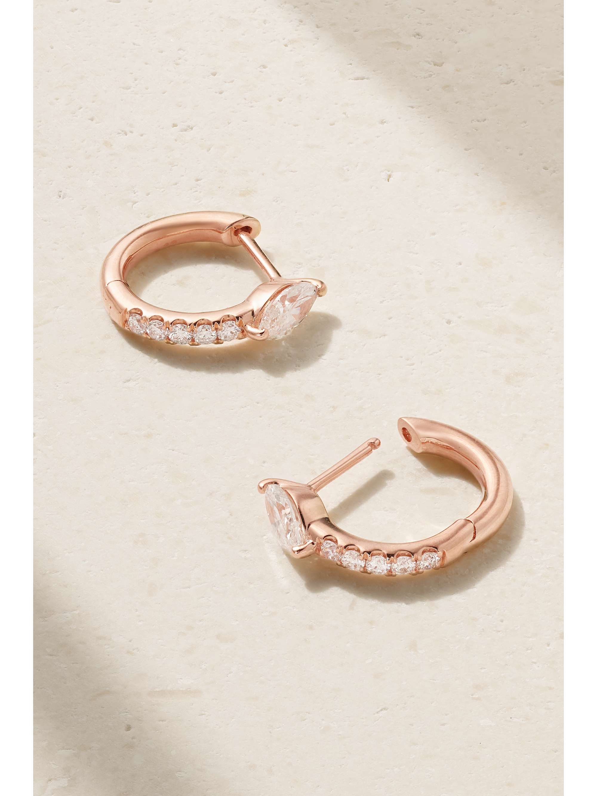 ANITA KO Bobbi 18-karat rose gold diamond hoop earrings