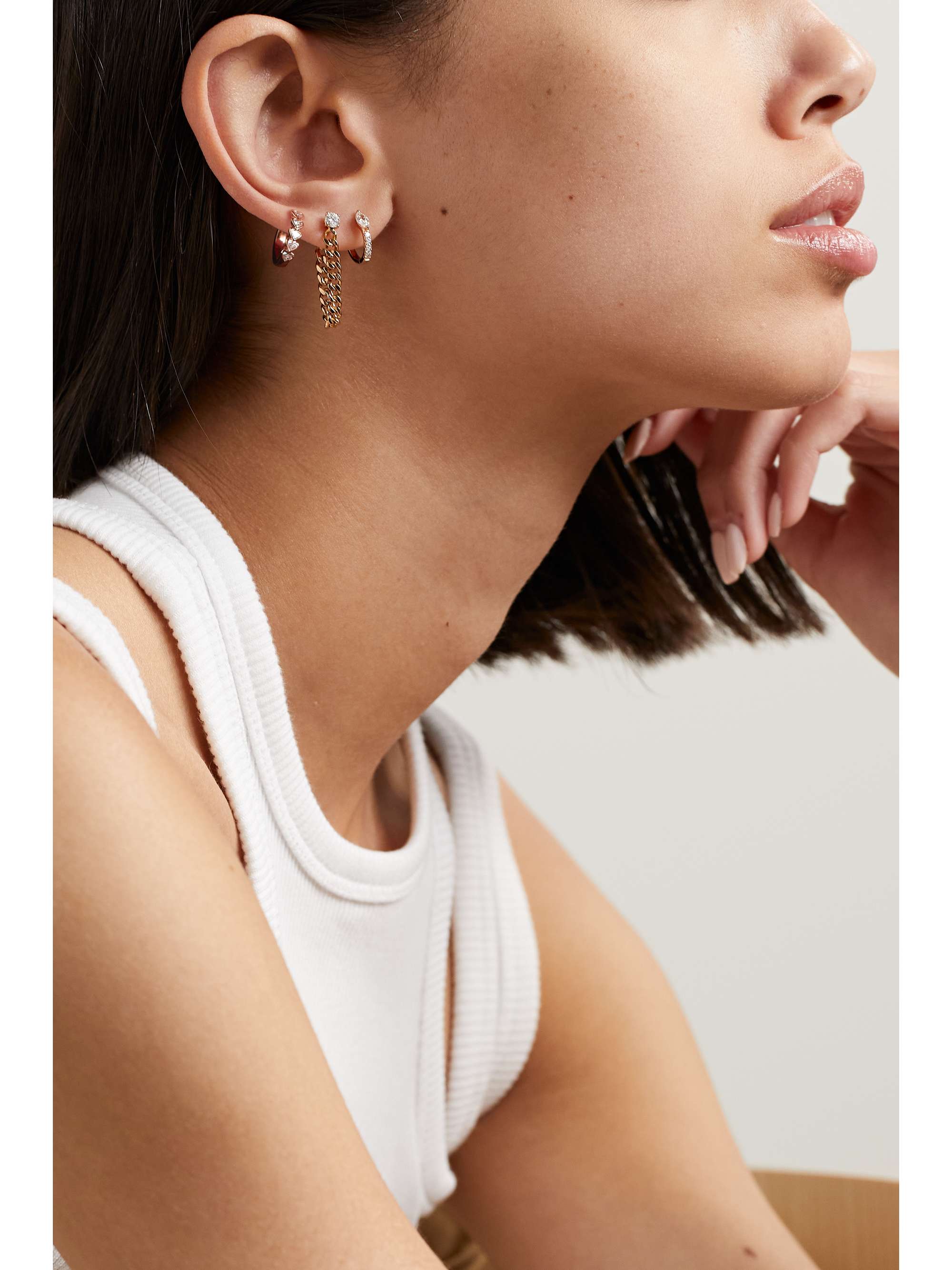 ANITA KO Bobbi 18-karat rose gold diamond hoop earrings