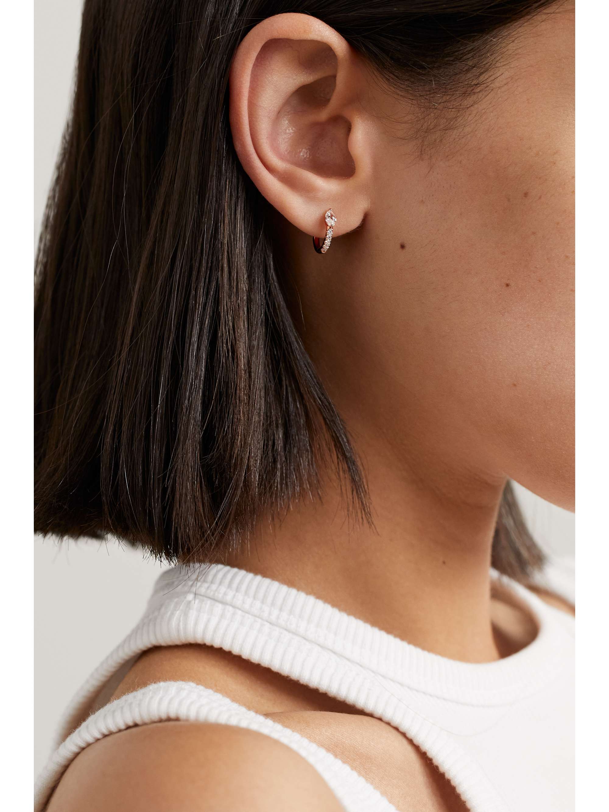 ANITA KO Bobbi 18-karat rose gold diamond hoop earrings