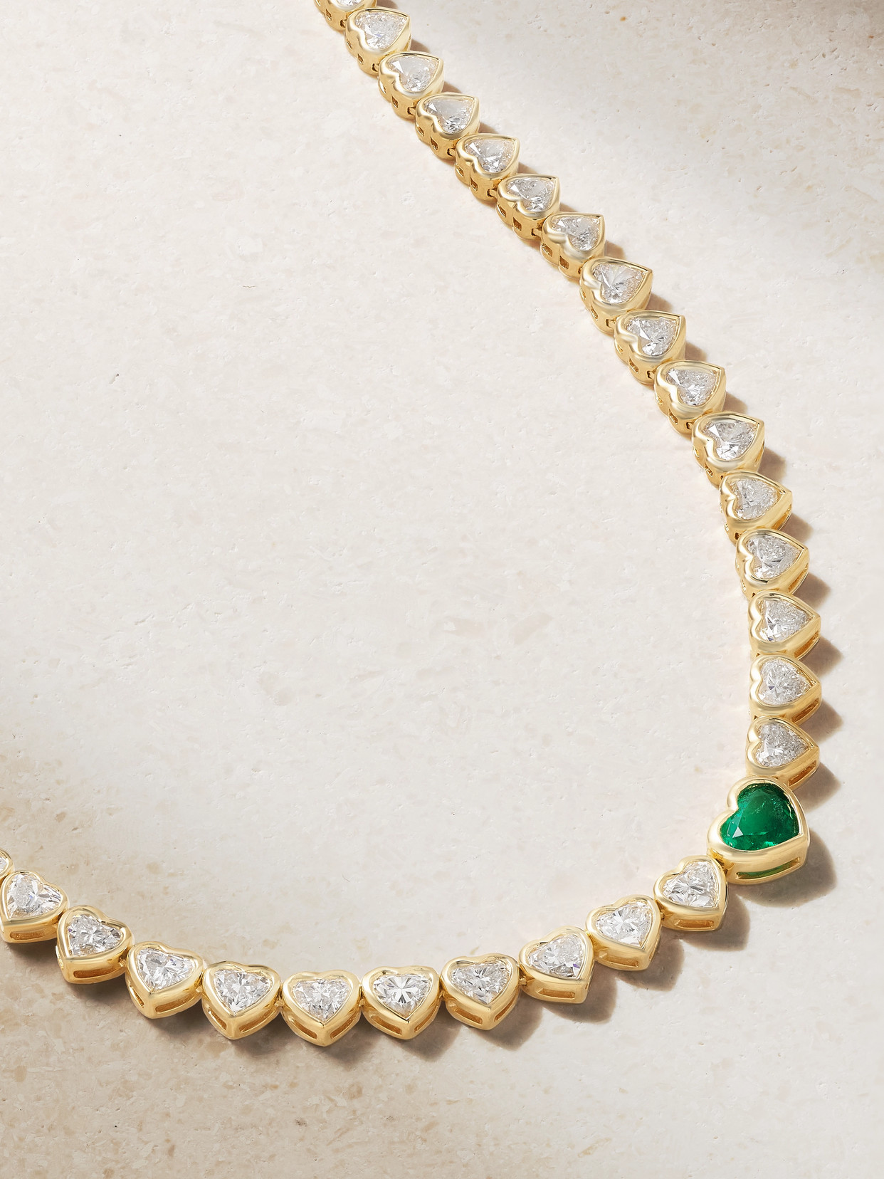 Shop Anita Ko 18-karat Gold, Diamond And Emerald Necklace