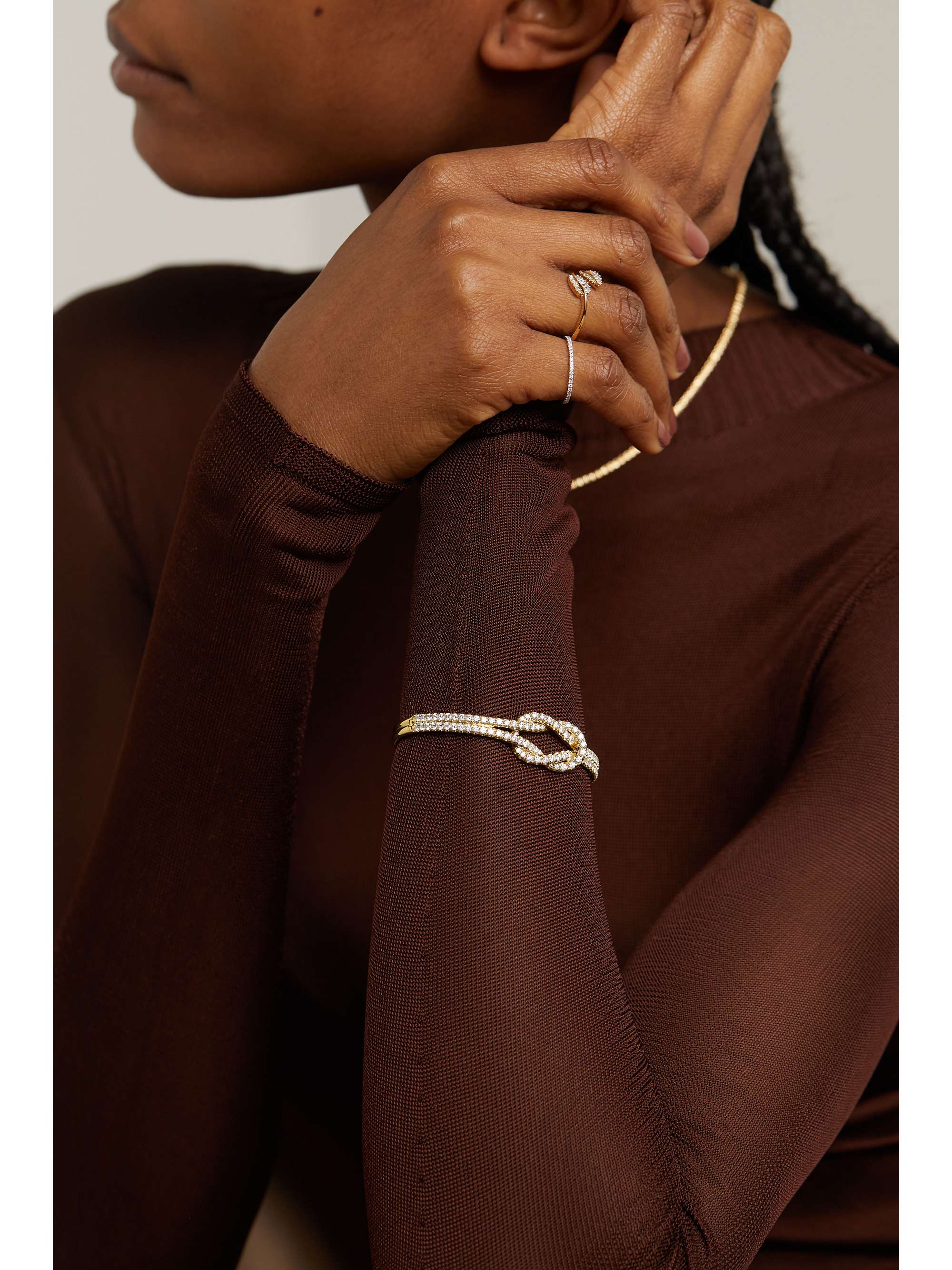 ANITA KO Knot 18-karat gold diamond bracelet