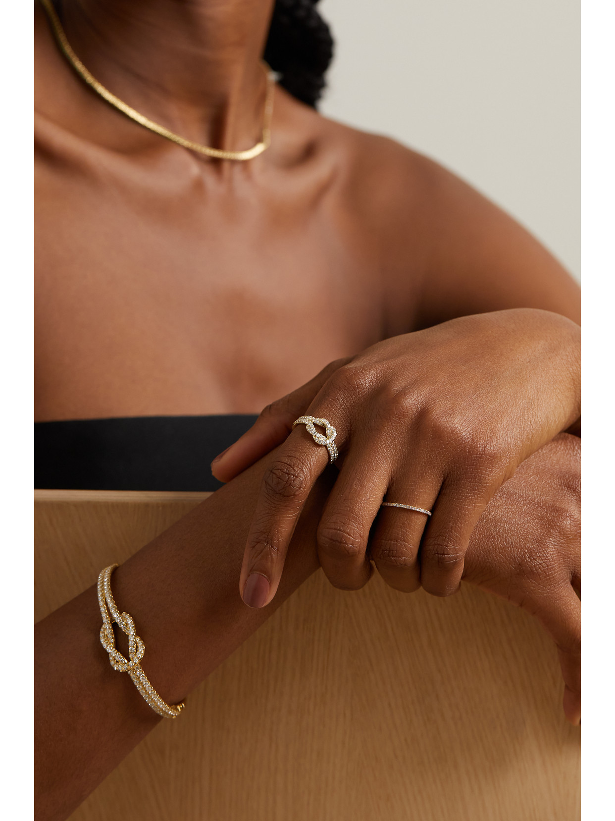 Anita Ko Knot 18-karat Gold Diamond Ring In Gold