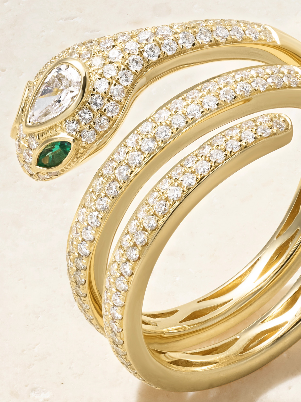 Anita Ko 18-karat Gold, Diamond And Emerald Ring In Gold