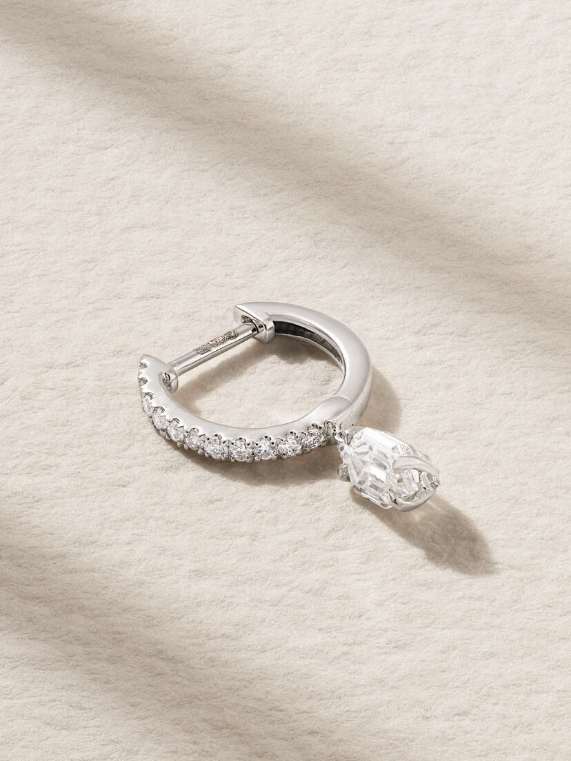 Anita Ko Huggies 18-karat White Gold Diamond Single Earring