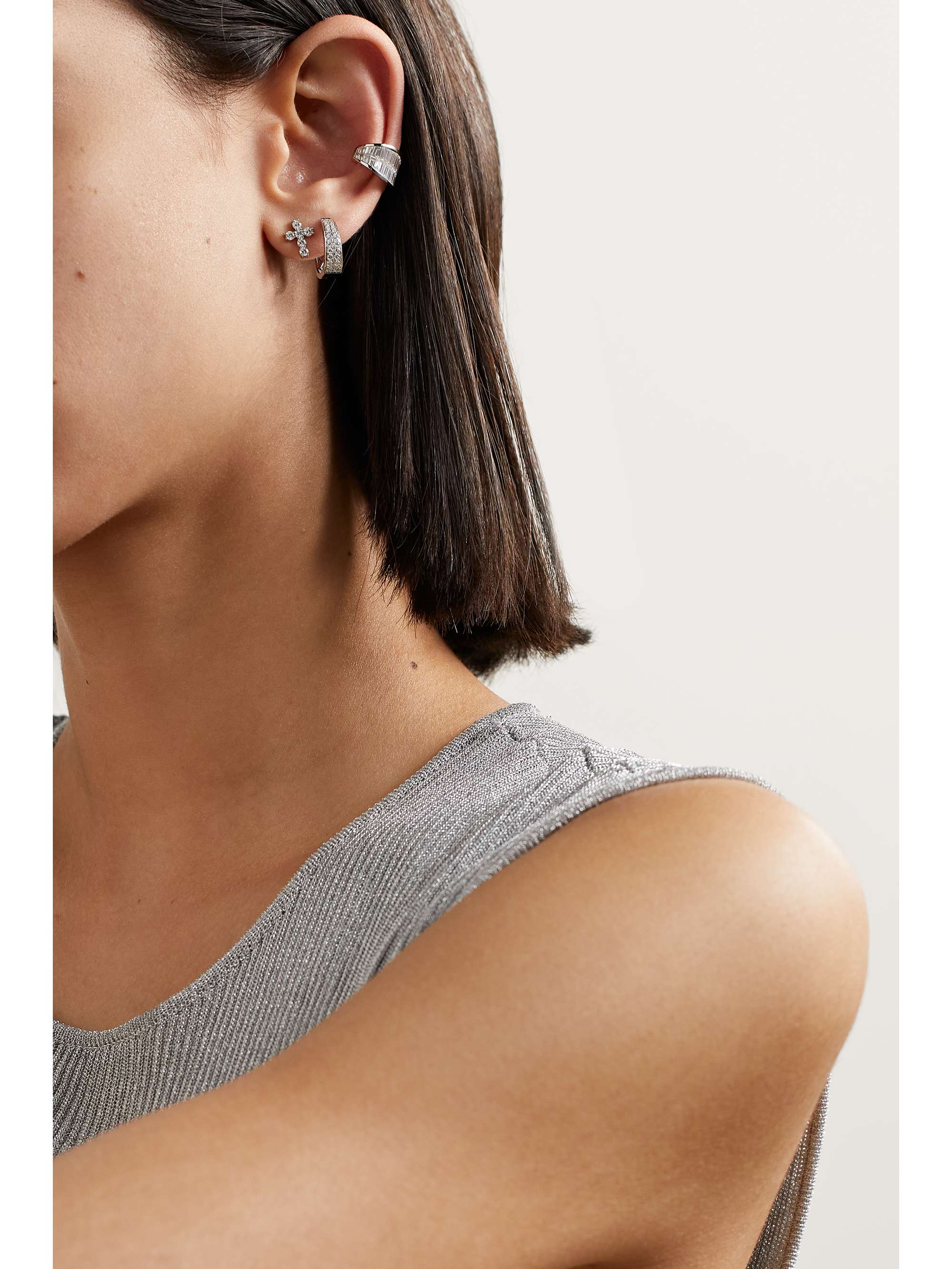 ANITA KO 18-karat white gold diamond earrings