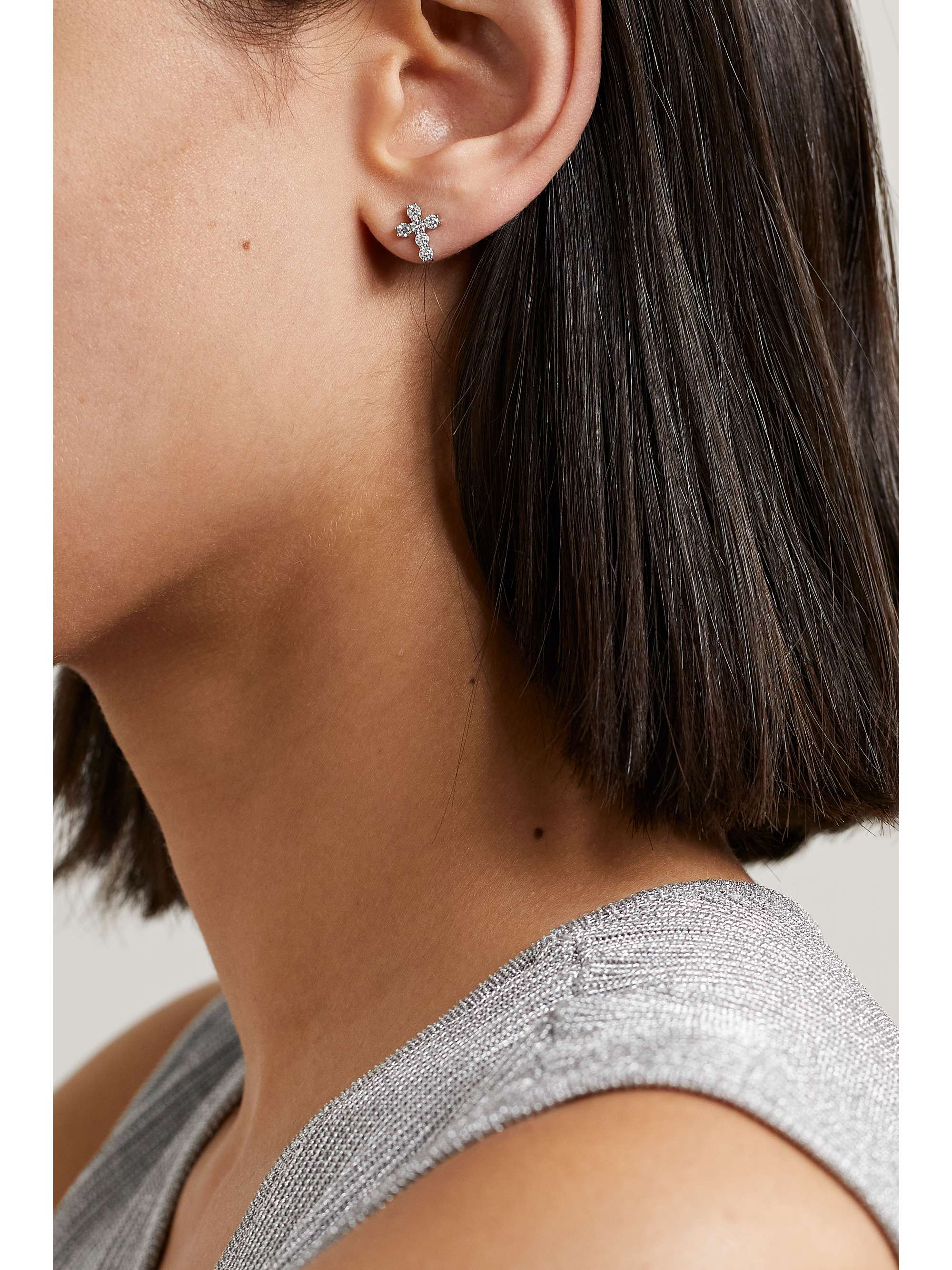 ANITA KO 18-karat white gold diamond earrings