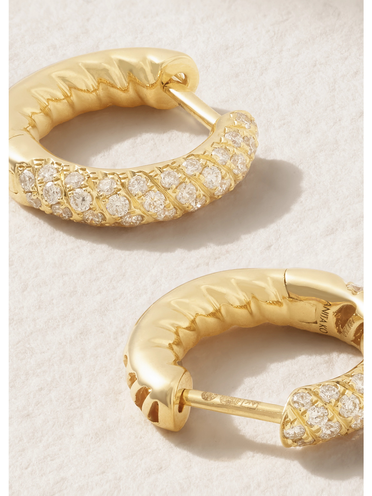 Shop Anita Ko Zoe 18-karat Gold Diamond Hoop Earrings