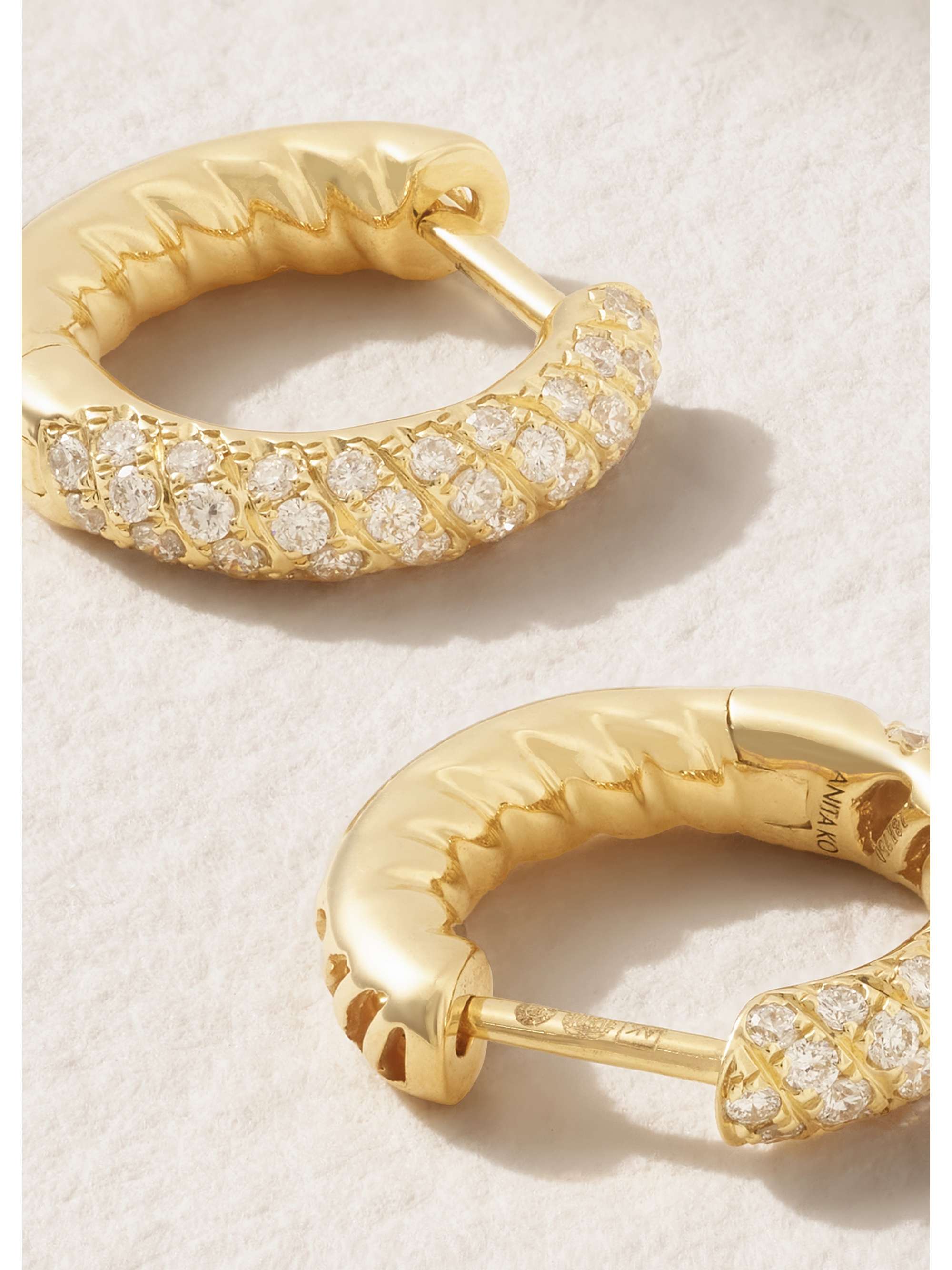 ANITA KO Zoe 18-karat gold diamond hoop earrings