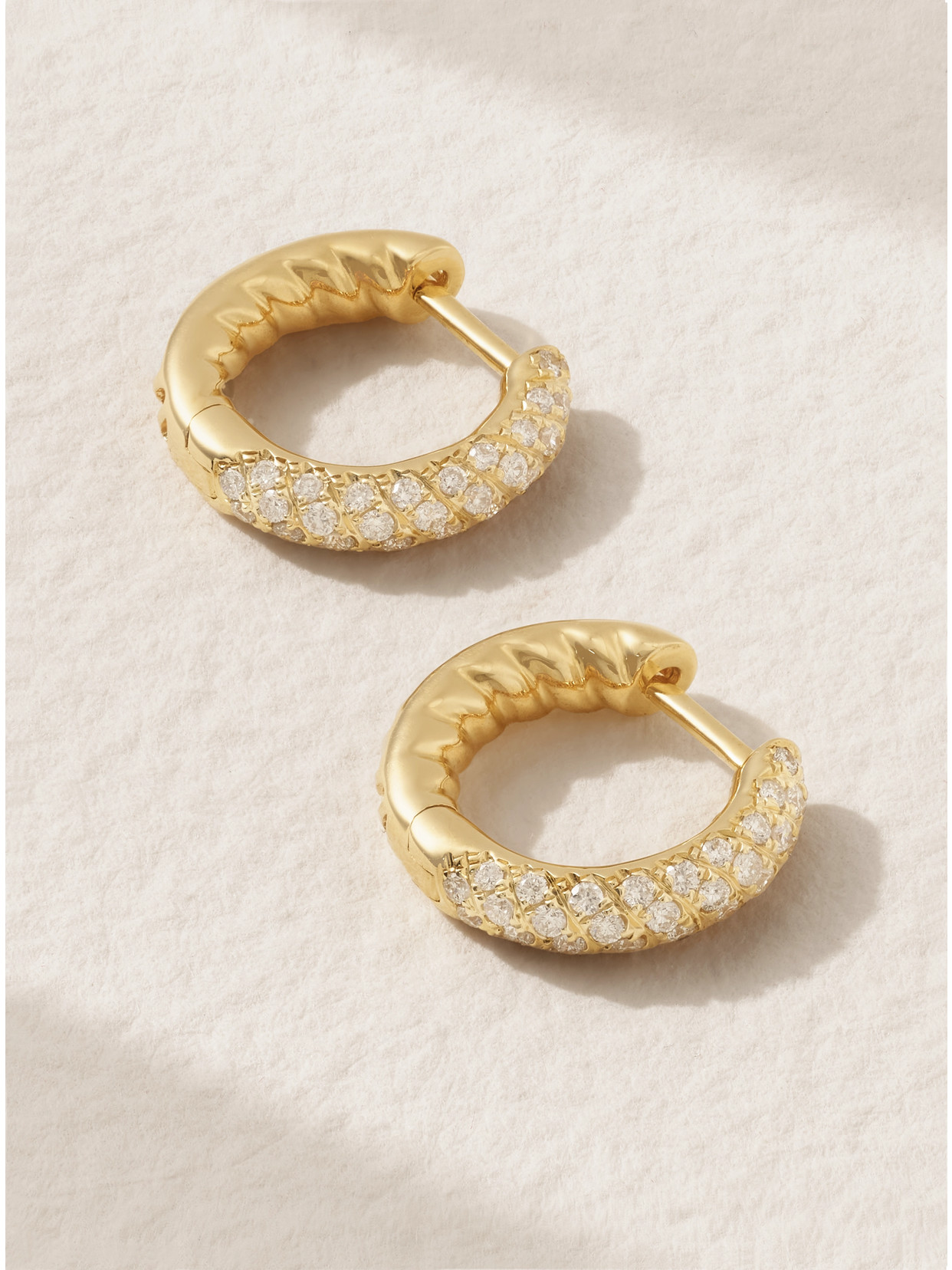 Shop Anita Ko Zoe 18-karat Gold Diamond Hoop Earrings