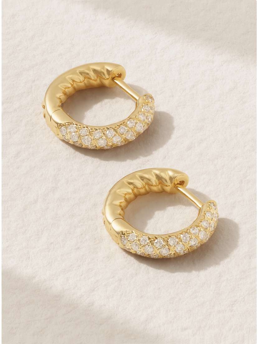 Anita Ko Zoe 18-karat Gold Diamond Hoop Earrings