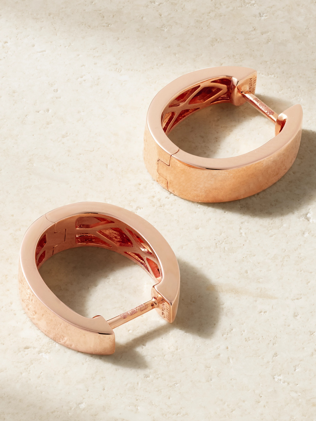 Shop Anita Ko Small Meryl 18-karat Rose Gold Hoop Earrings