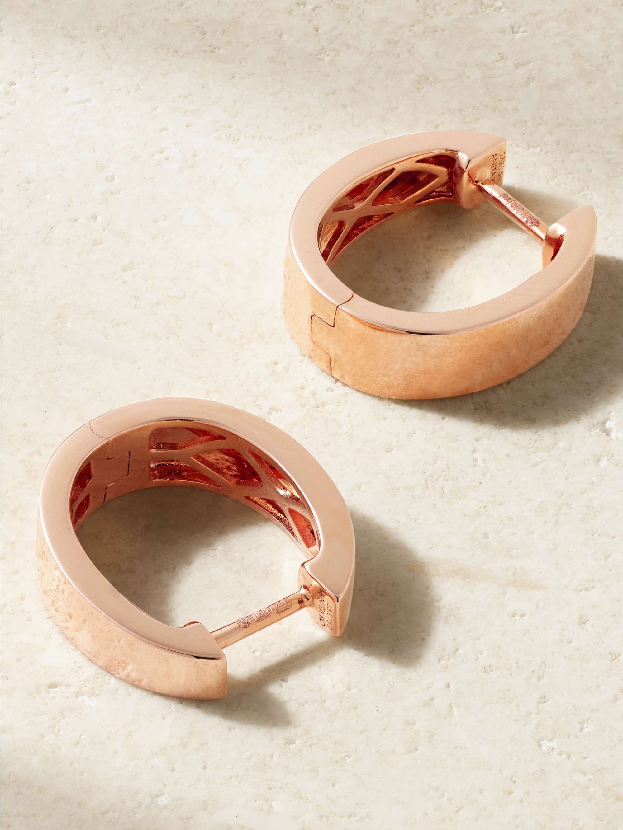 ANITA KO Small Meryl 18-karat rose gold hoop earrings