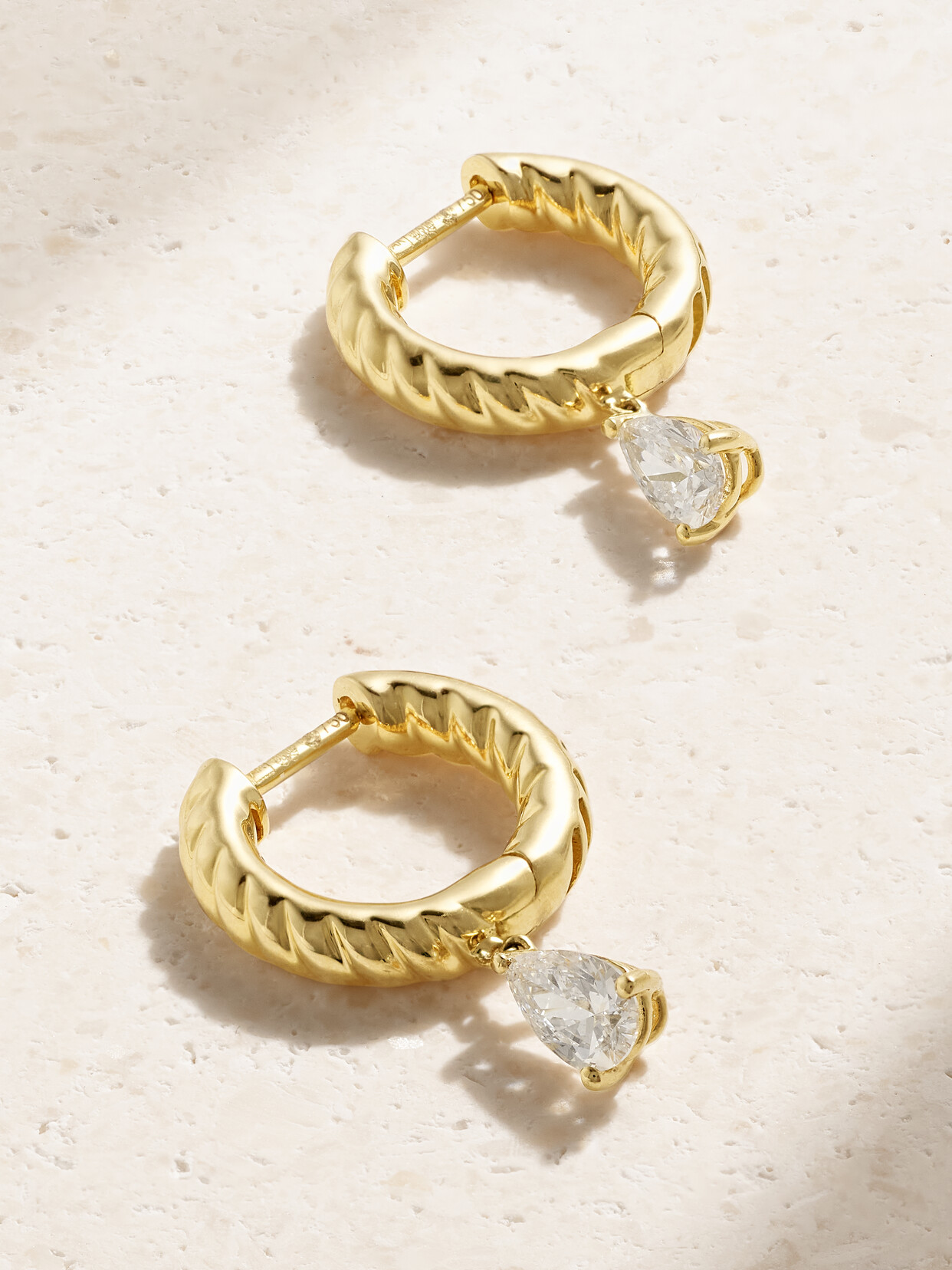 Anita Ko - Zoe 18-karat Gold Diamond Hoop Earrings - one size