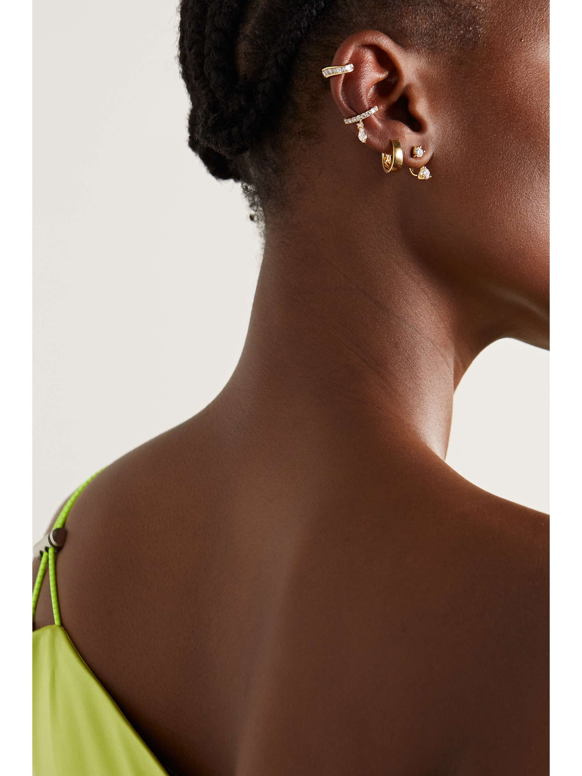 18 karat gold diamond ear cuff
