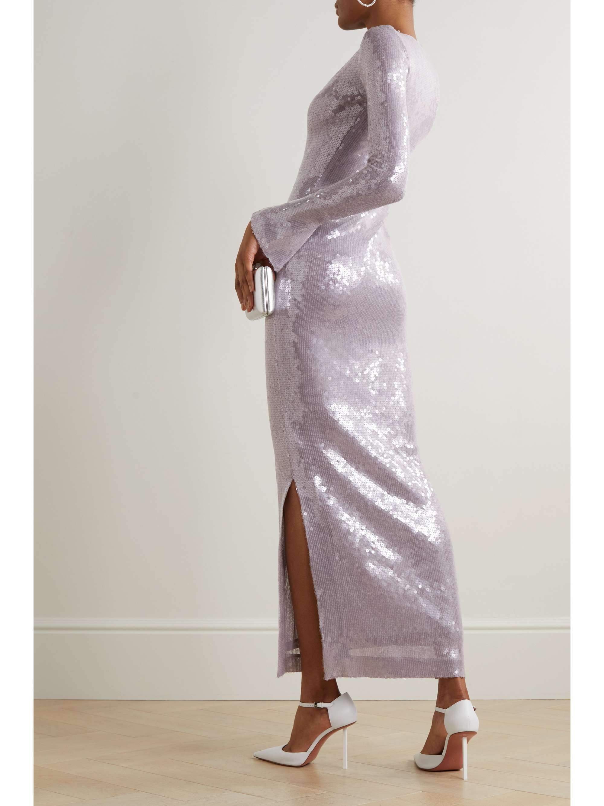 16ARLINGTON Solaria sequined stretch-tulle maxi dress