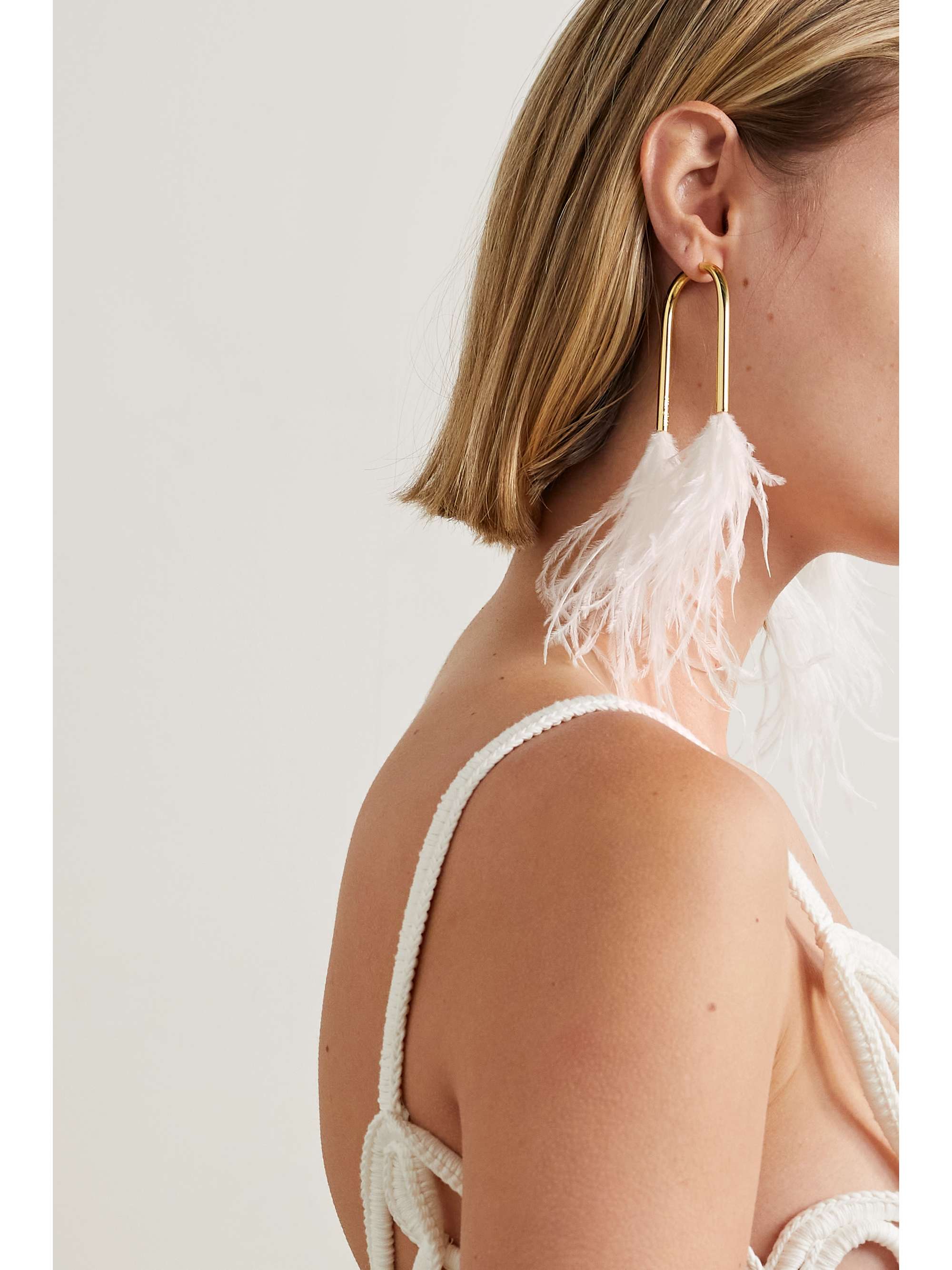 META FEATHER EARRING - OFF WHITE – CULT GAIA