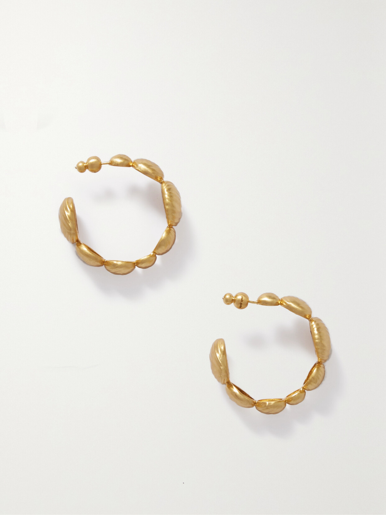 Cult Gaia Shirin Textured Ball Hoop Earrings In Gold Tone