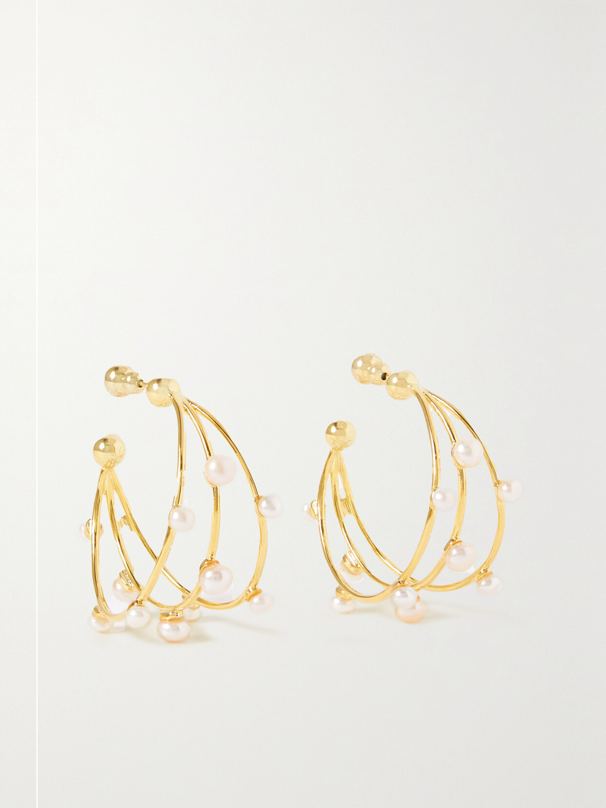 Cult Gaia - Shanti Gold-tone Pearl Hoop Earrings - One size