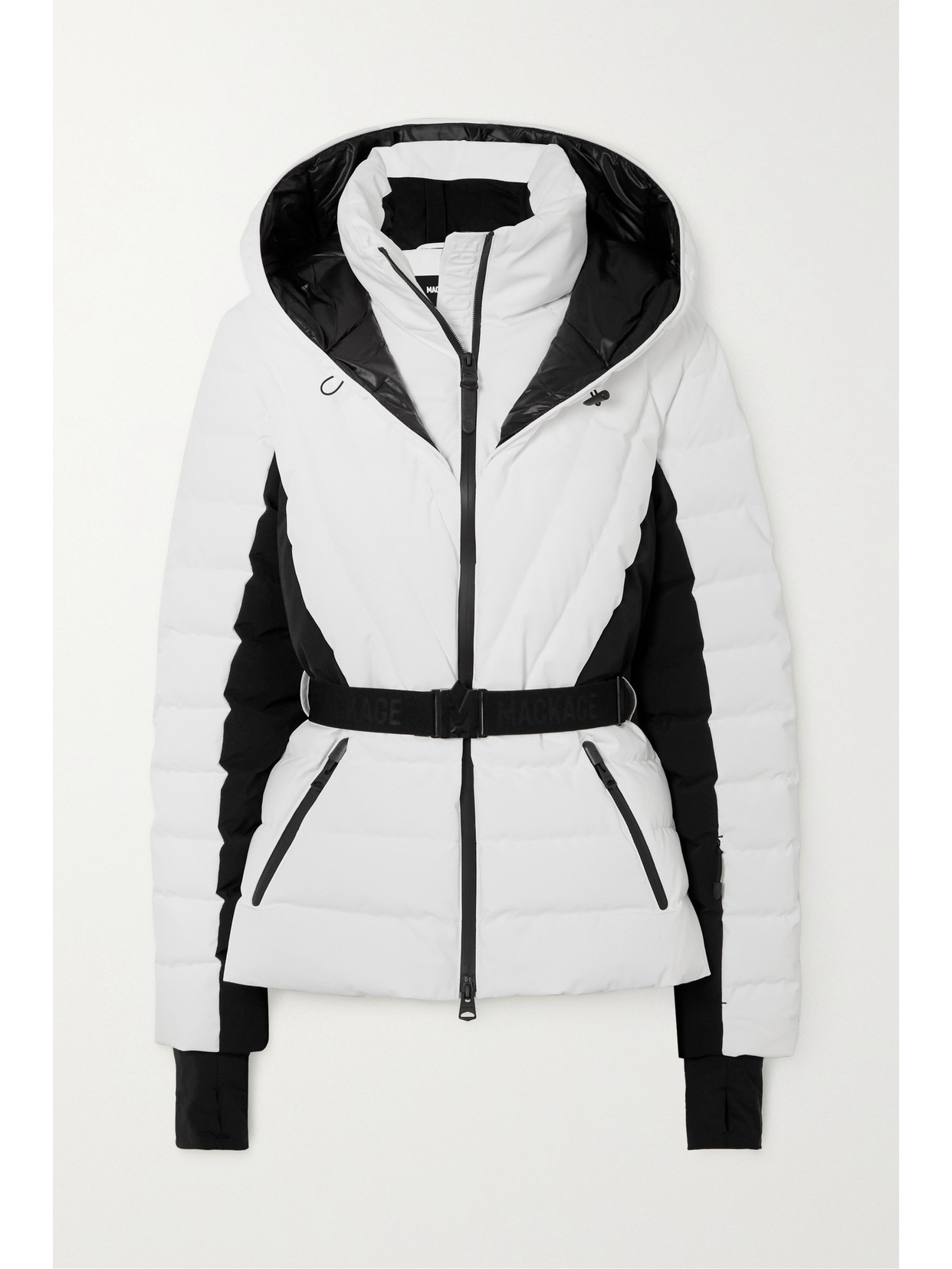 MACKAGE + NET SUSTAIN ELITA-NFZ BELTED QUILTED DOWN SKI JACKET