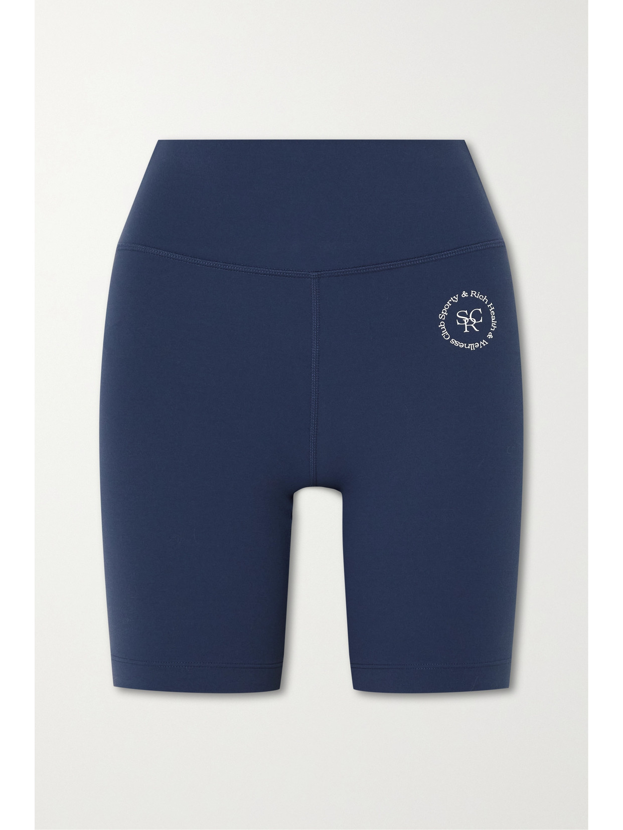 Sporty & Rich - Printed Stretch-jersey Bike Shorts - Blue