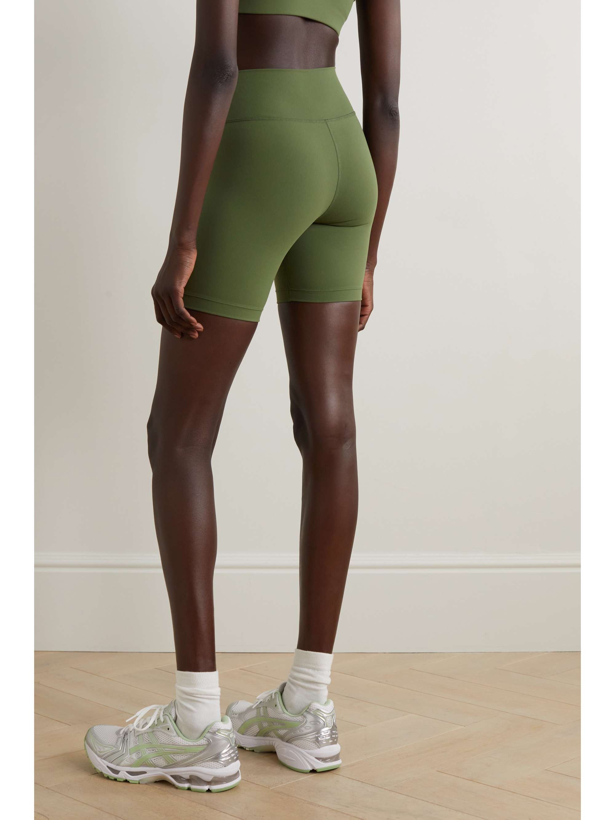 SPORTY & RICH Printed stretch-jersey bike shorts