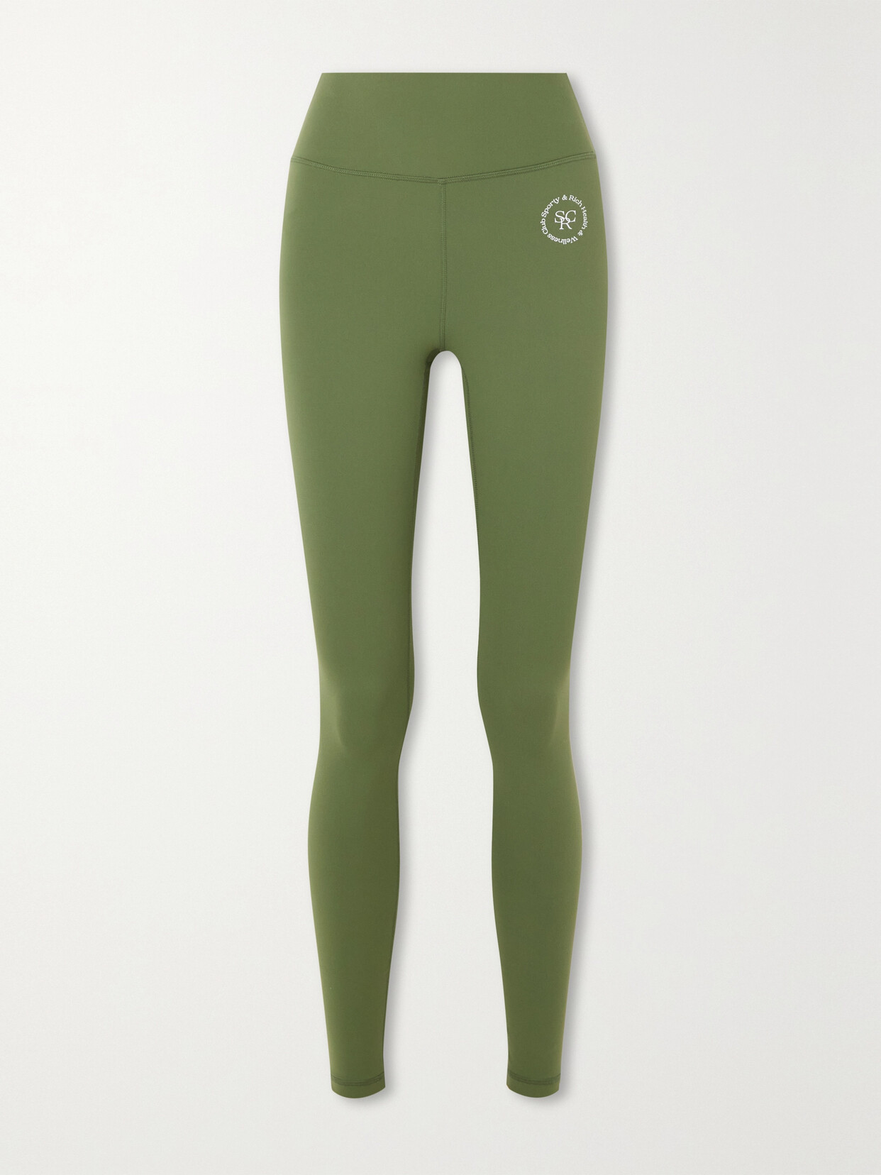 Sporty & Rich - Printed Stretch-jersey Leggings - Green