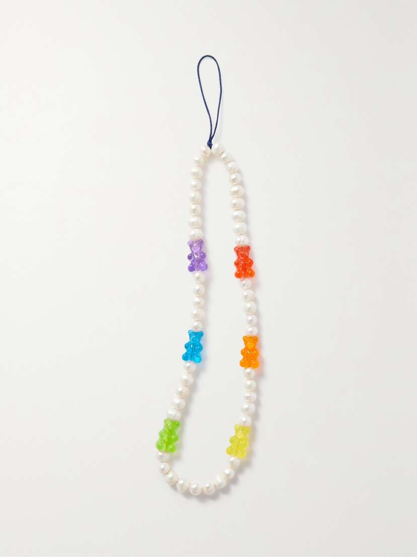 CRYSTAL HAZE JEWELRY Juanita Pearl And Resin Phone Strap