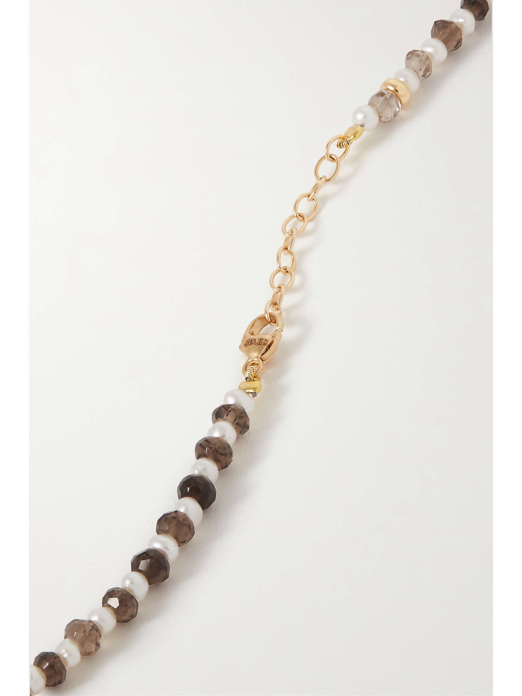 JIA JIA Gold smokey quartz and pearl necklace