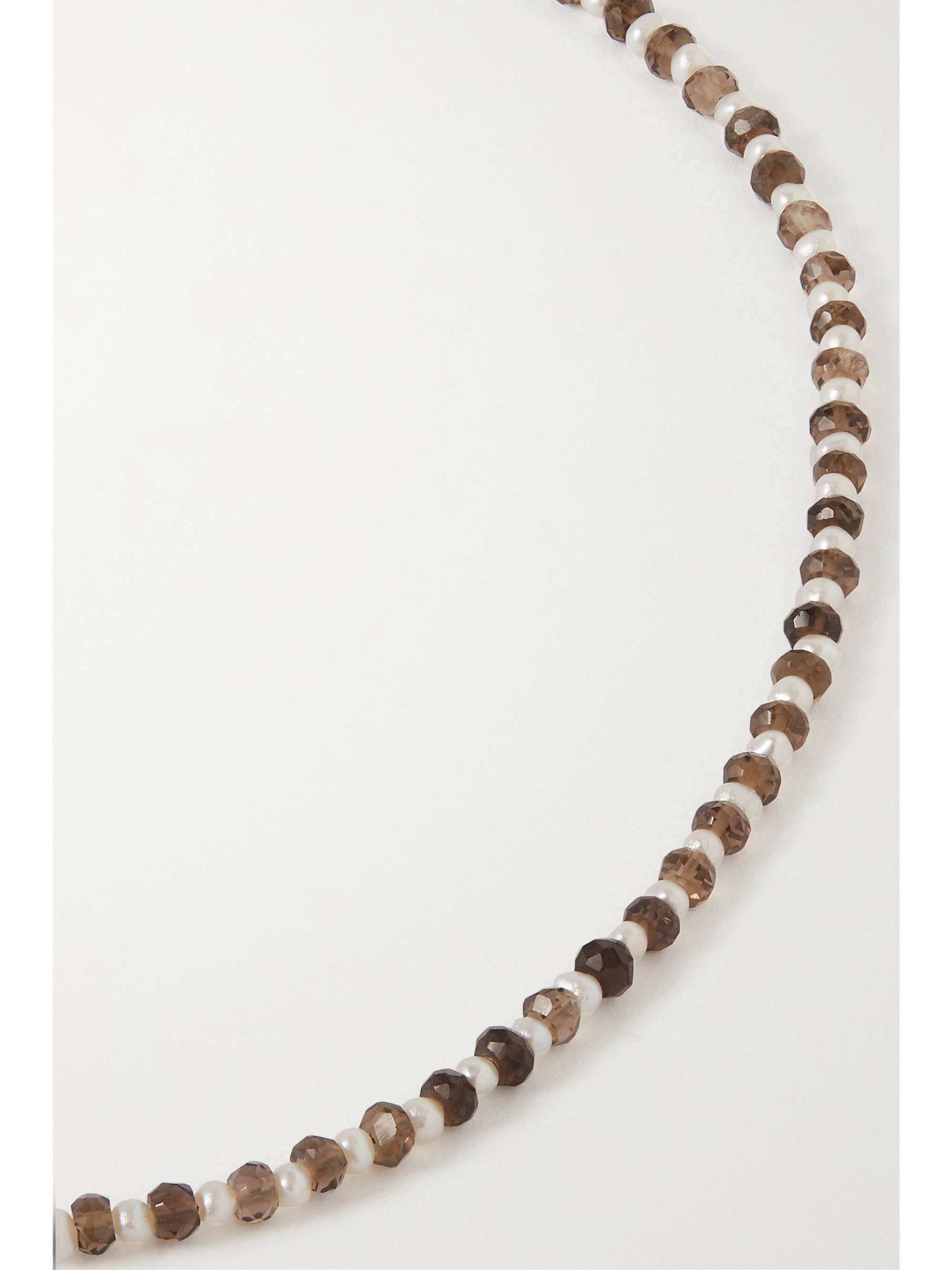 JIA JIA Gold smokey quartz and pearl necklace