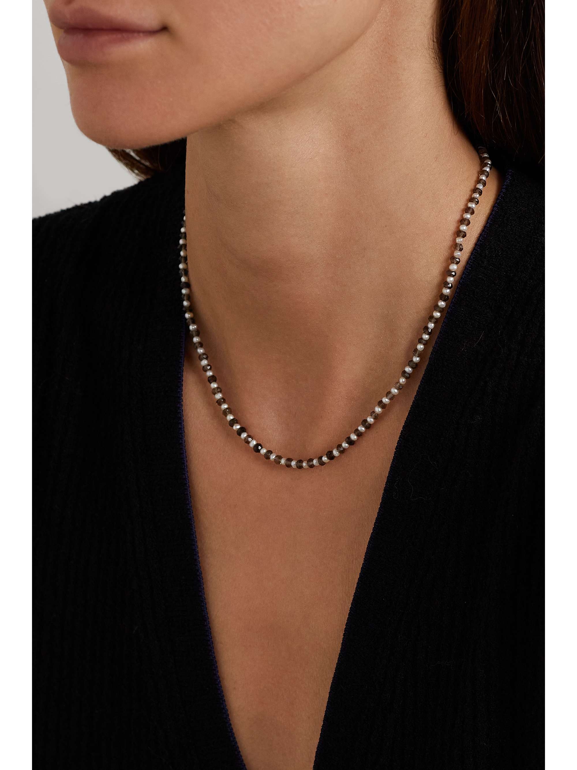 JIA JIA Gold smokey quartz and pearl necklace