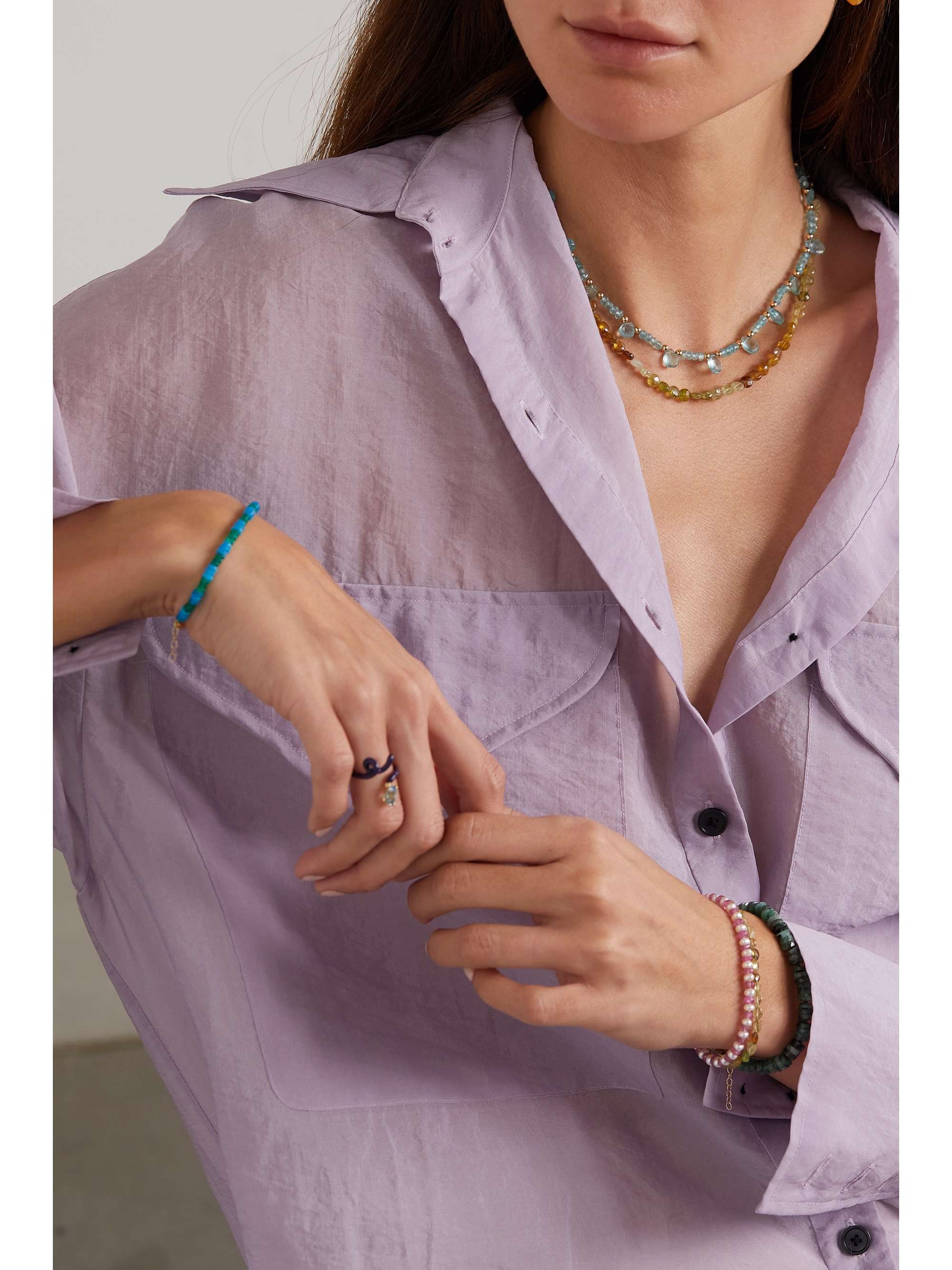 JIA JIA Gold apatite necklace