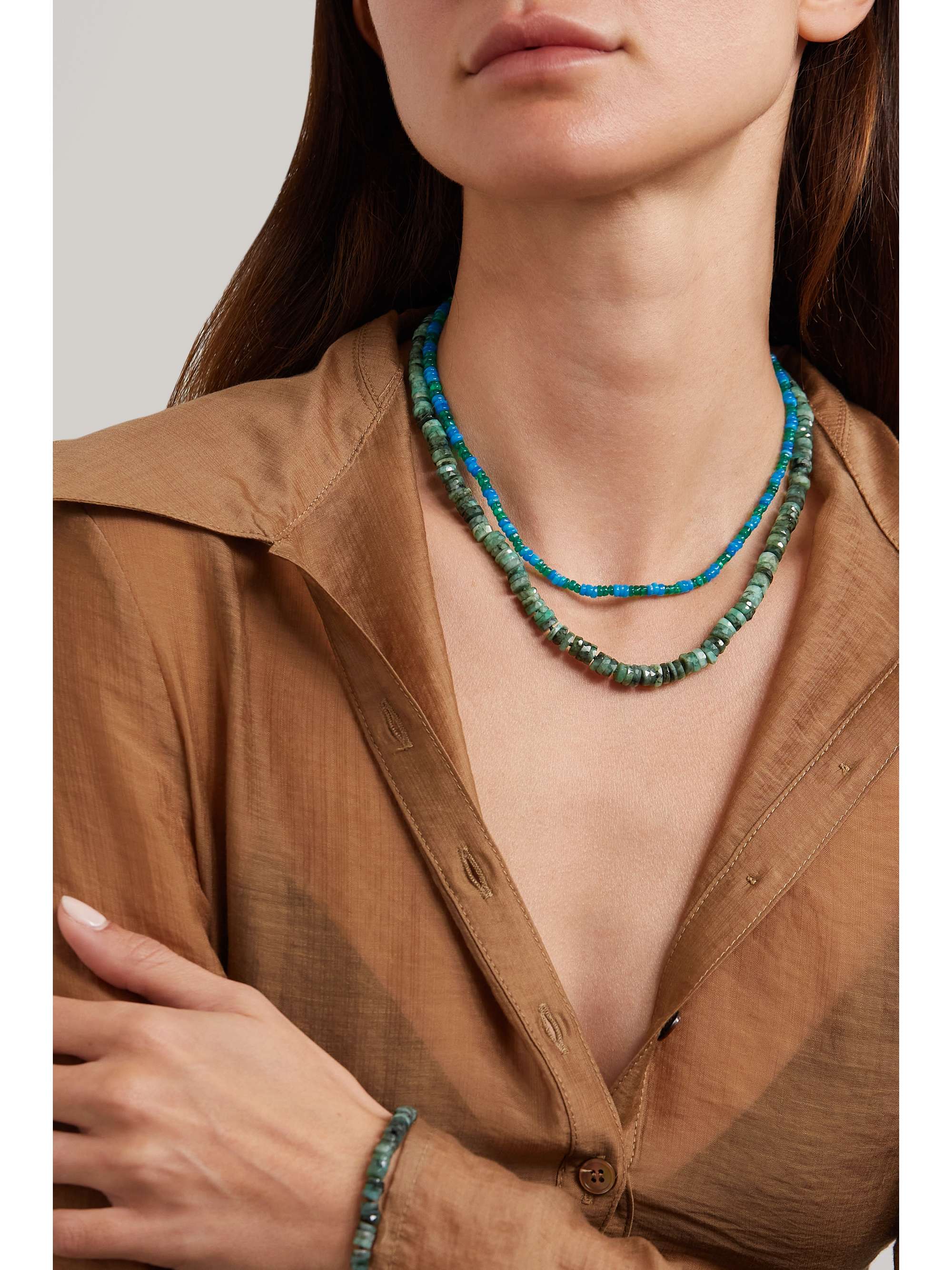 JIA JIA Gold emerald necklace