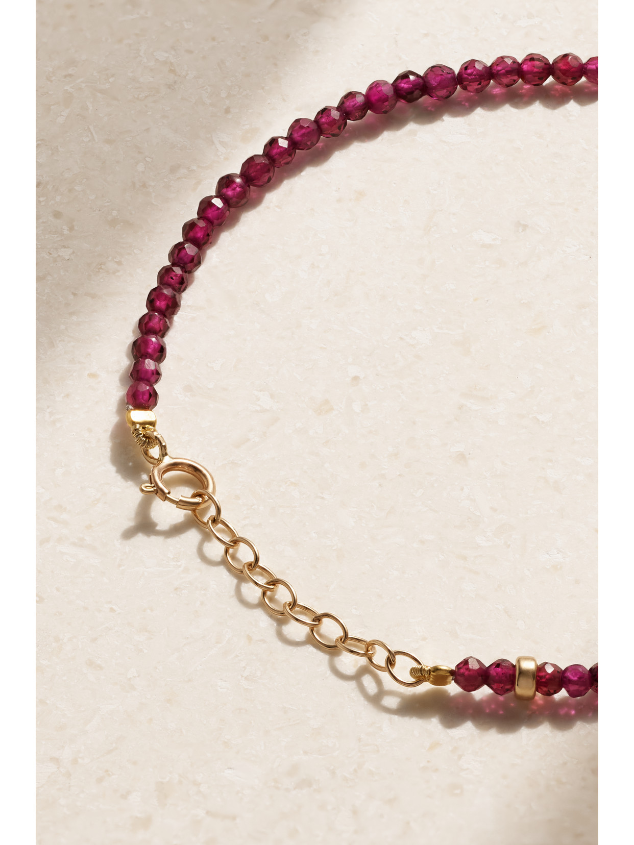 Shop Jia Jia + Net Sustain Birthstone 14-karat Gold Beaded Bracelet In Red