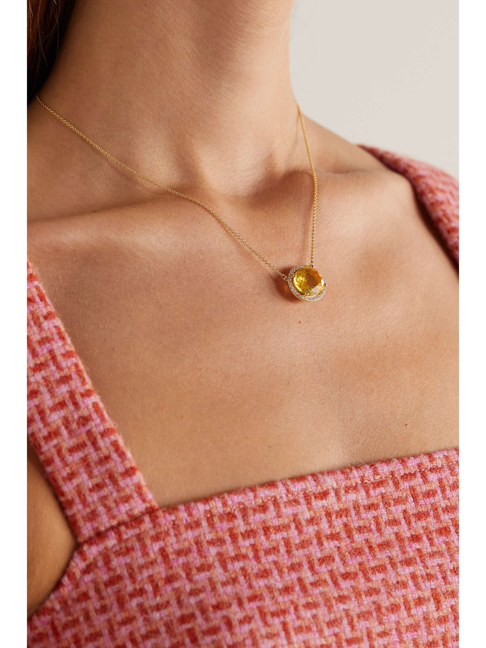 JIA JIA Oak 18-karat gold, opal and diamond necklace