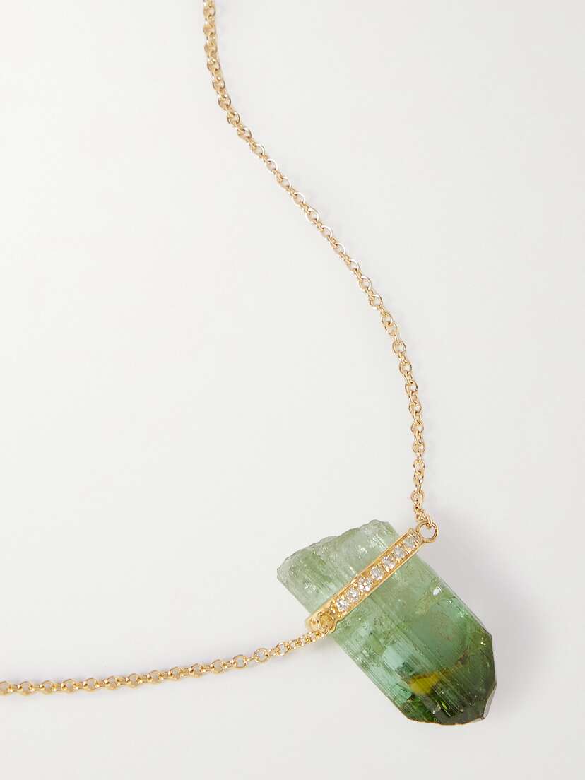 JIA JIA 14-karat Gold, Tourmaline And Diamond Necklace