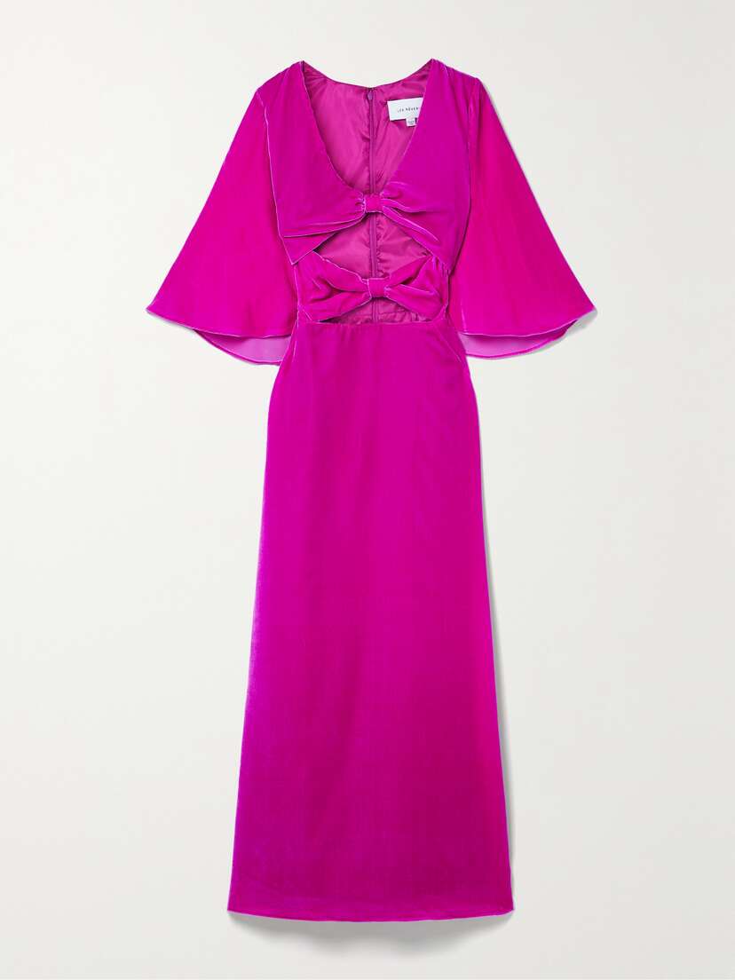 LES RÊVERIES Cutout Velvet Midi Dress
