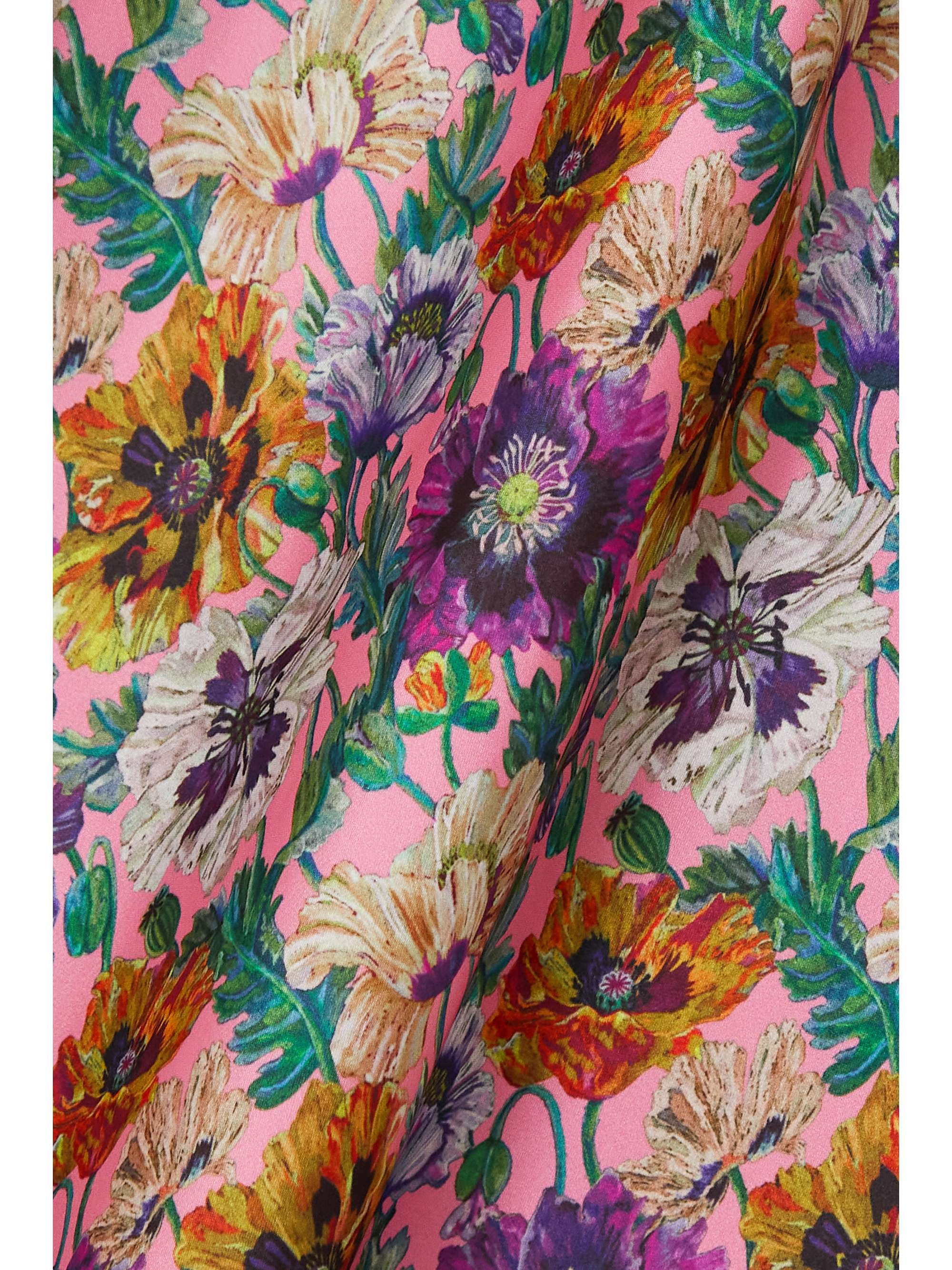 LES RÊVERIES Open-back floral-print satin midi dress