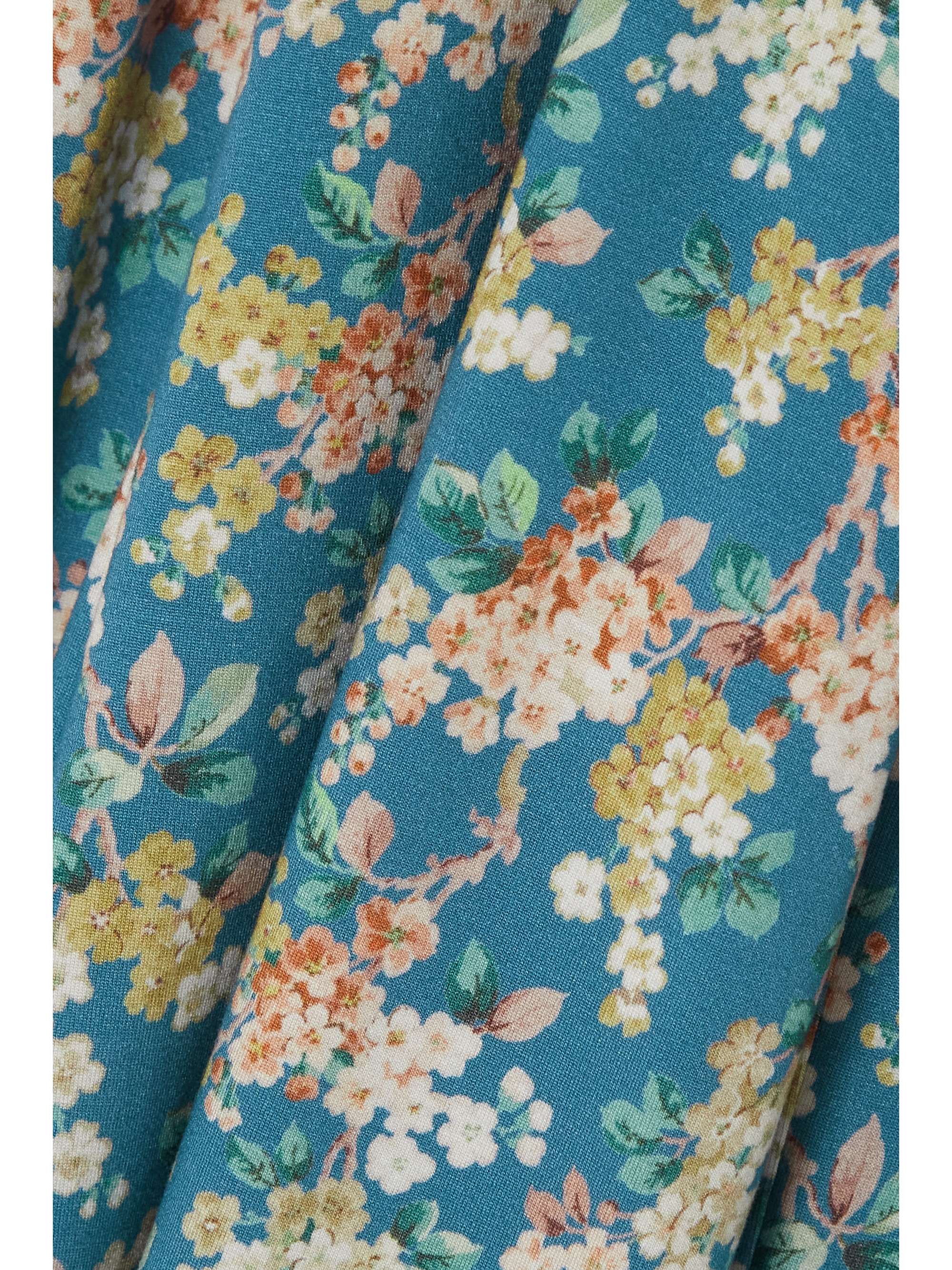 LES RÊVERIES Open-back ruffled floral-print stretch-jersey turtleneck mini dress
